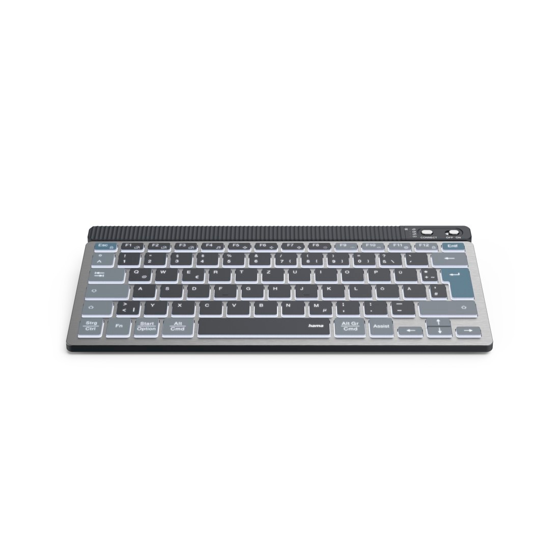 Hama Tastatur »Tastatur WK-700 (kabellos, beleuchtet, QUERTZ, Multi-Device, klein)«