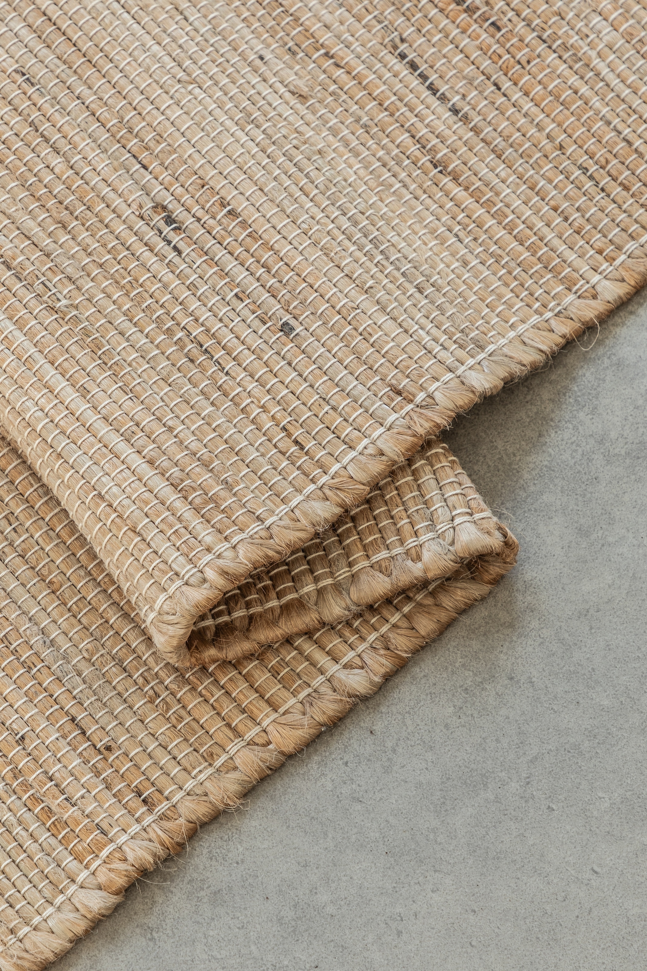 HANSE Home Teppich »Dhaka Juteteppich«, rechteckig, 5 mm Höhe, Läufer, handgewebt, Jute, Wolle, Natur, Wohnzimmer, Flur, Klassisch