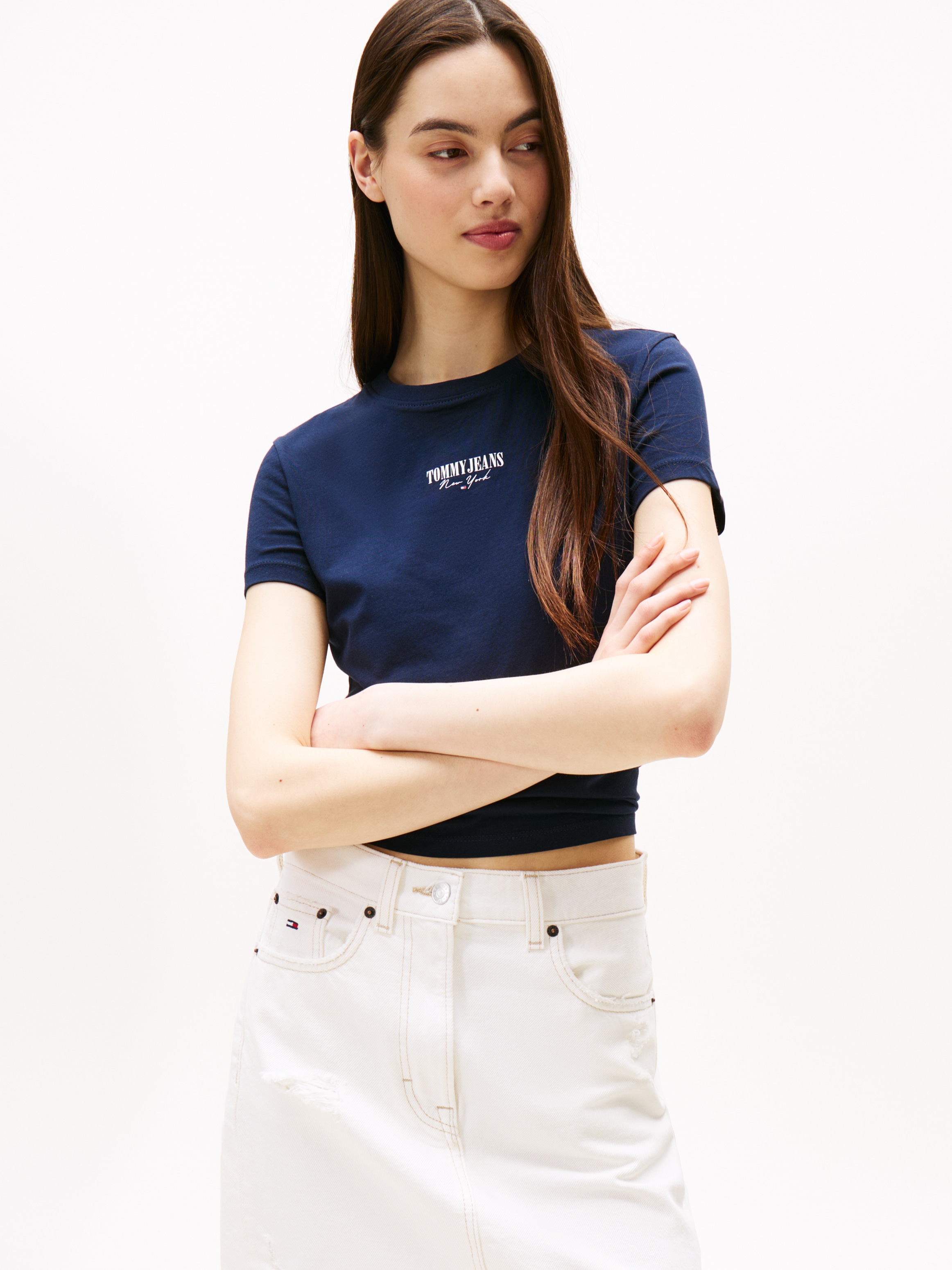 Tommy Jeans Kurzarmshirt "TJW SLIM ESSENTIAL LOGO2 TEE EXT" günstig online kaufen