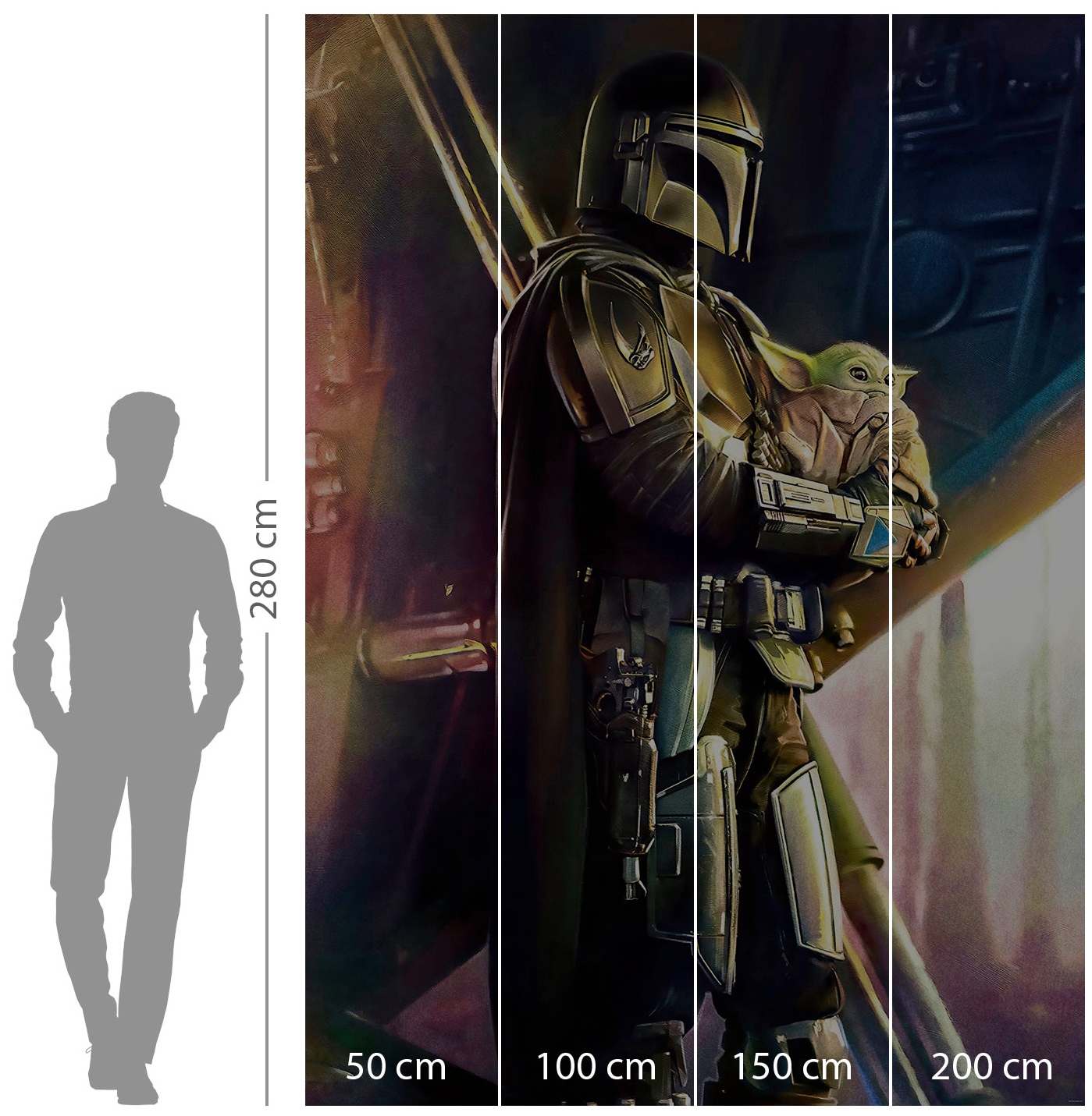 Komar Vliestapete »Digitaldruck Vlies - Mandalorian Savior - Größe 200 x 280 cm«, bedruckt, Kinderzimmer