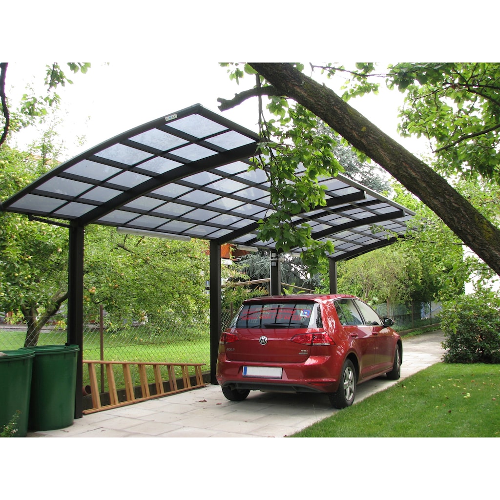 Ximax Doppelcarport »Portoforte Typ 80 Tandem-mattbraun«, Aluminium, 254 cm, braun