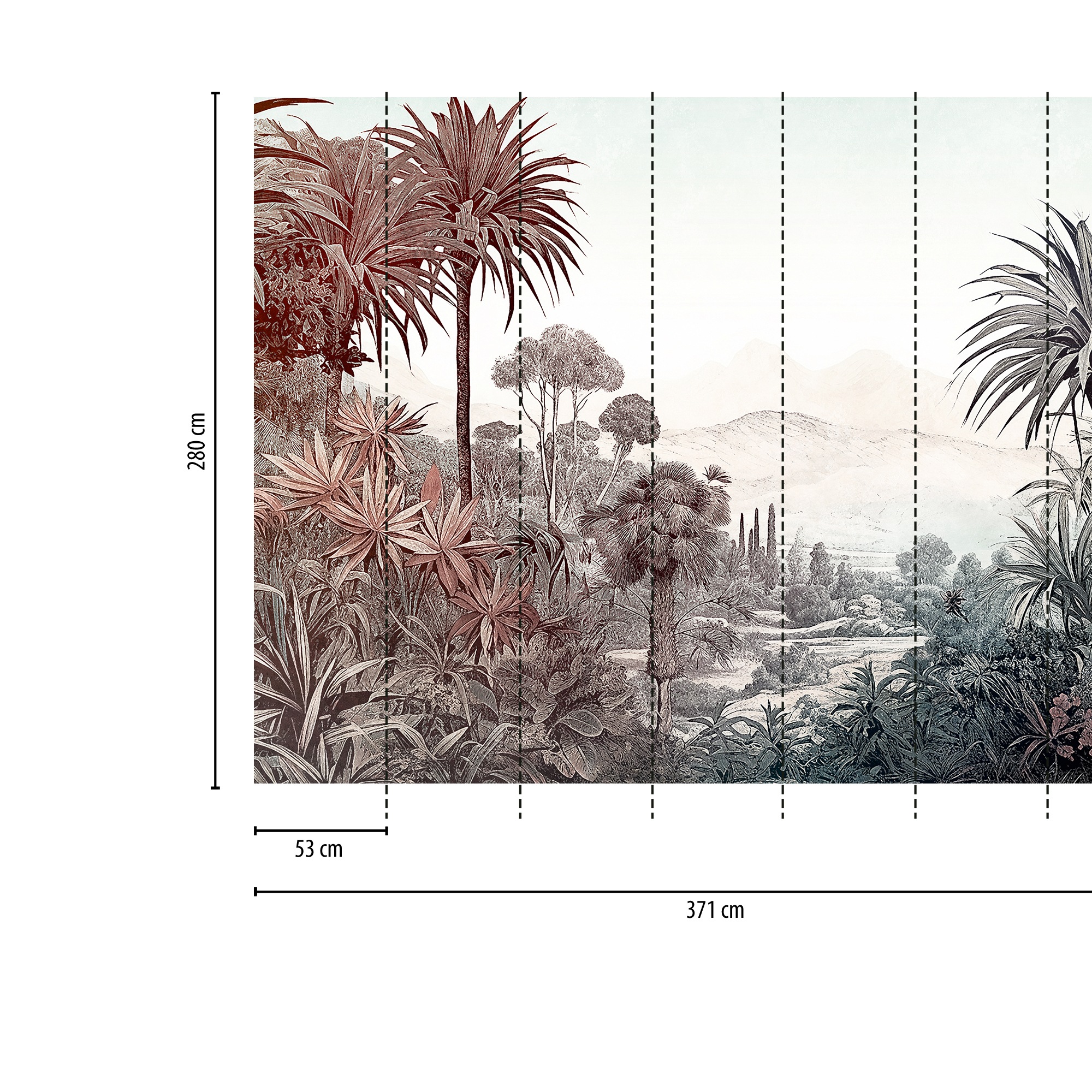 Thumbnail - living walls Fototapete "THE WALL III Dschungel-Tapete Motivtapete Blätter Dschungeloptik" matt glatt Vliestapete Pflanz...