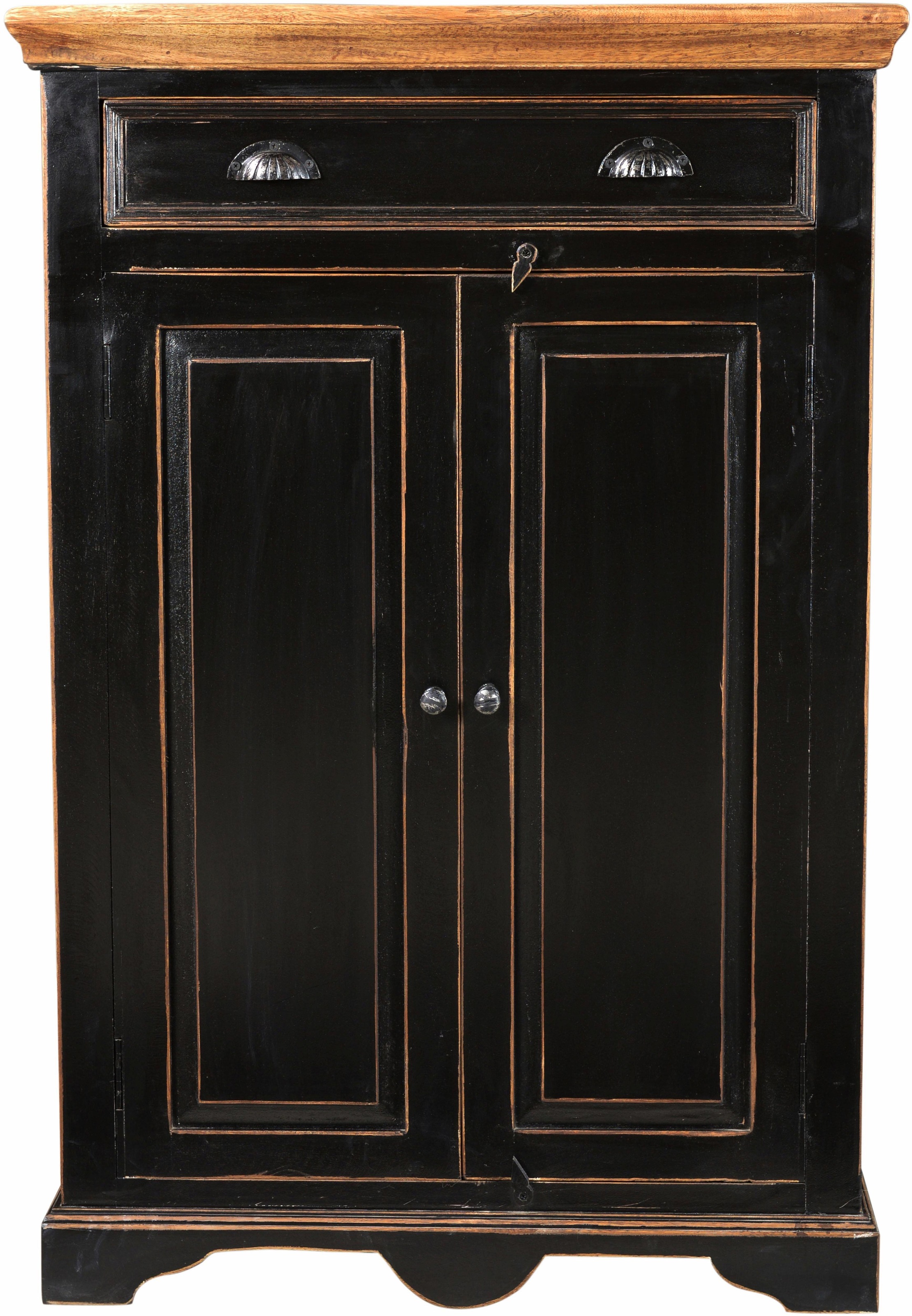 SIT Highboard "Dambulla Vintage aus Mangoholz mit Türen & Schublade" Vier feste Einlegeböden für strukturierten Stauraum