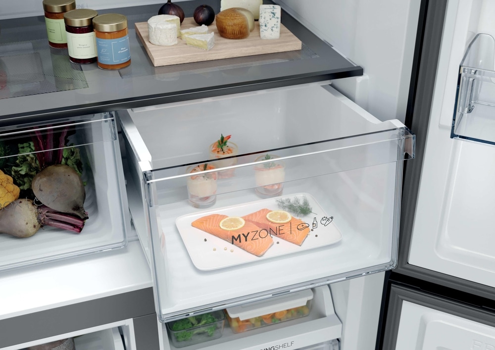 Haier Kühl-/Gefrierkombination »HCR39F19ENPT« 190,5 cm hoch 90,8 cm breit Humidity Zone: Obst, Gemüse und Salat 2x länger frisch halten