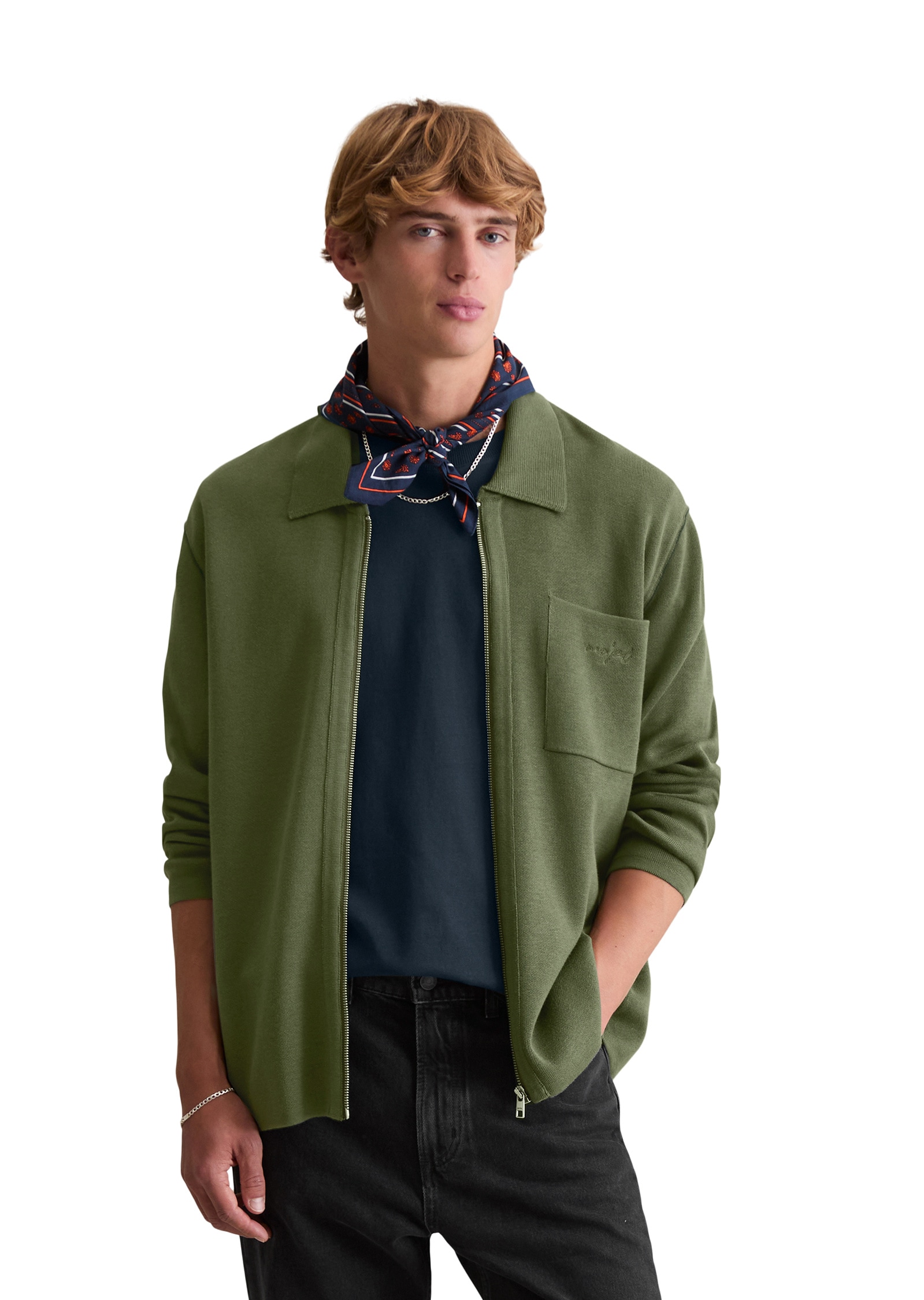 Marc OPolo DENIM Cardigan "mit Reißverschluss und Polokragen" günstig online kaufen