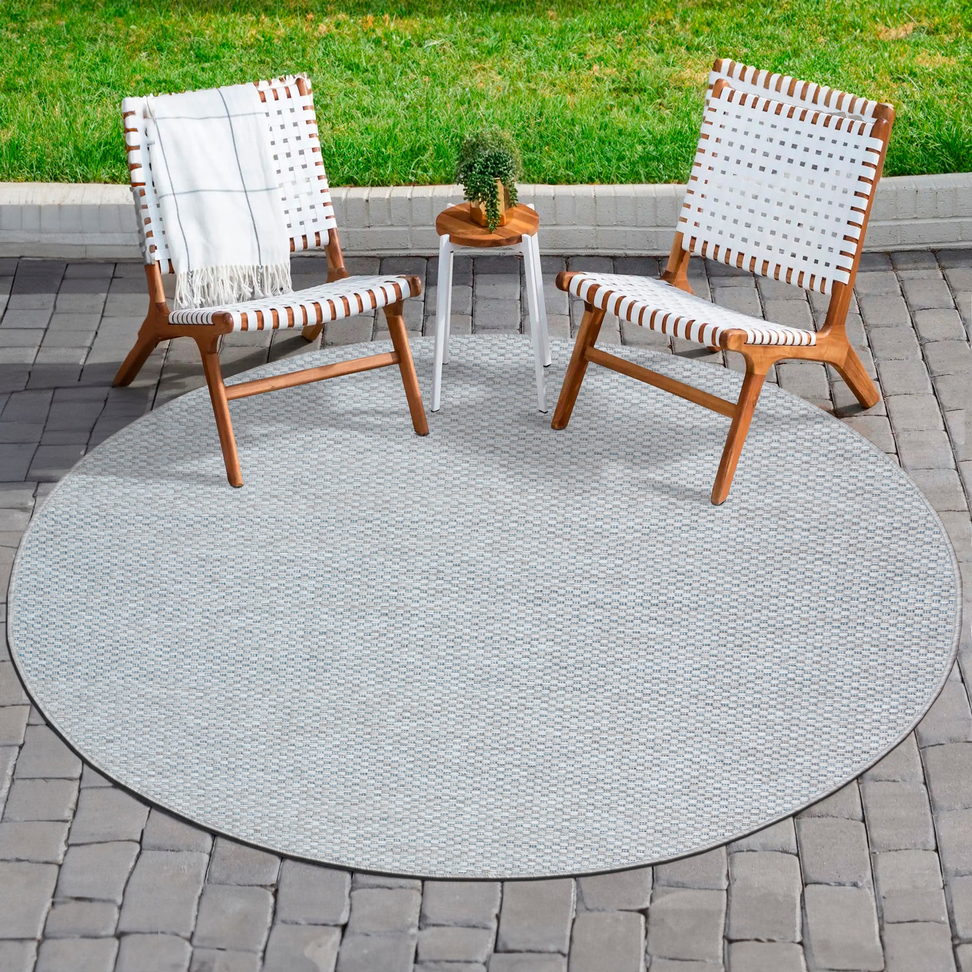 Teppich »Melissa 8000«, rund, 10 mm Höhe, Kurzflor, In -und Outdoor geeignet, Wohnzimmer