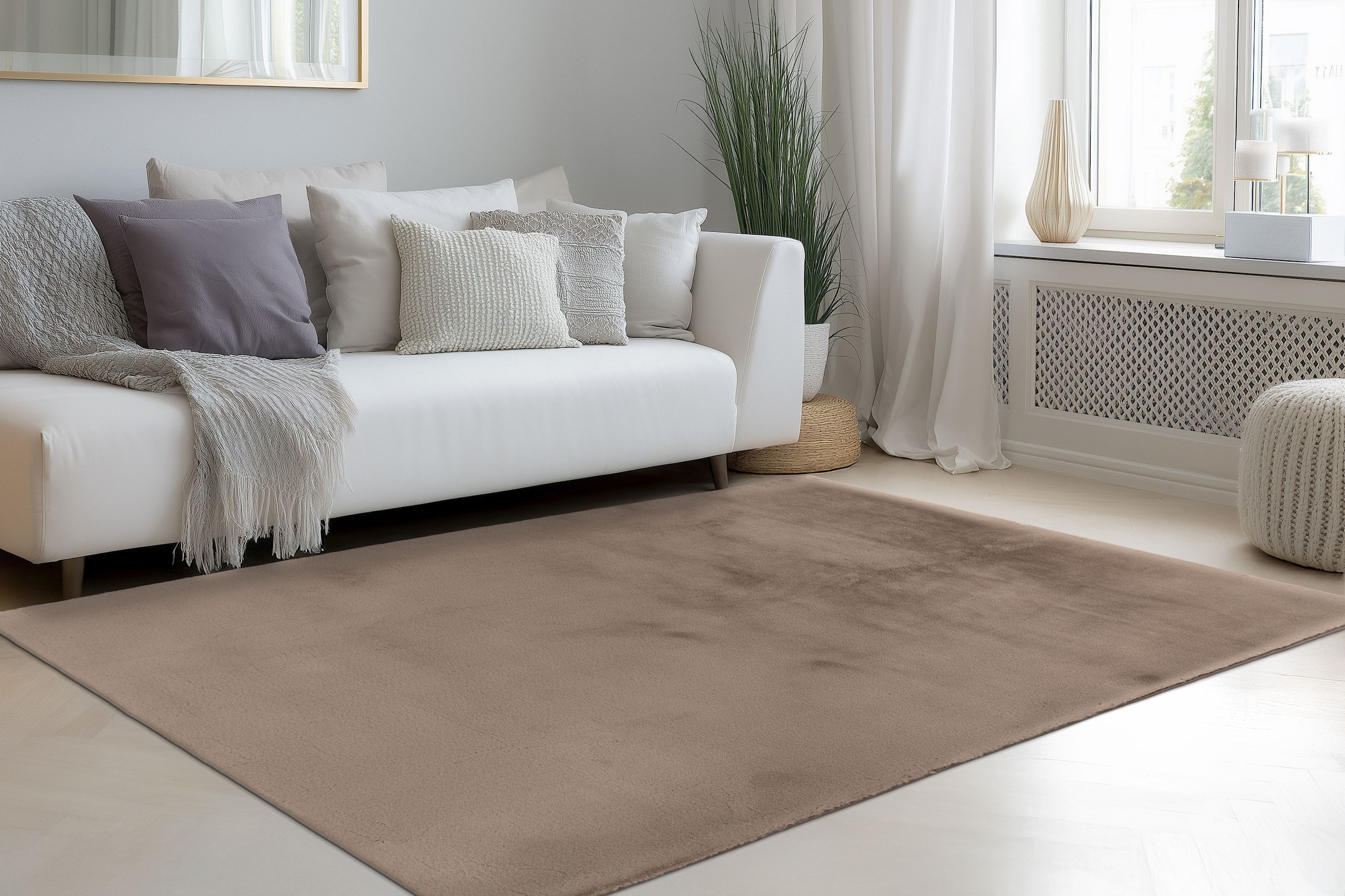 Kayoom Hochflor-Teppich »Emperor 525« rechteckig 23 mm Höhe weicher Hochflor, Fell Haptik, Wohnzimmer