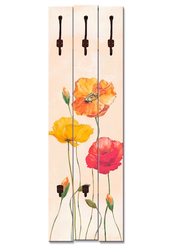 Artland Garderobenpaneel »Bunte Mohnblumen«, platzsparende Wandgarderobe aus Holz mit... kaufen
