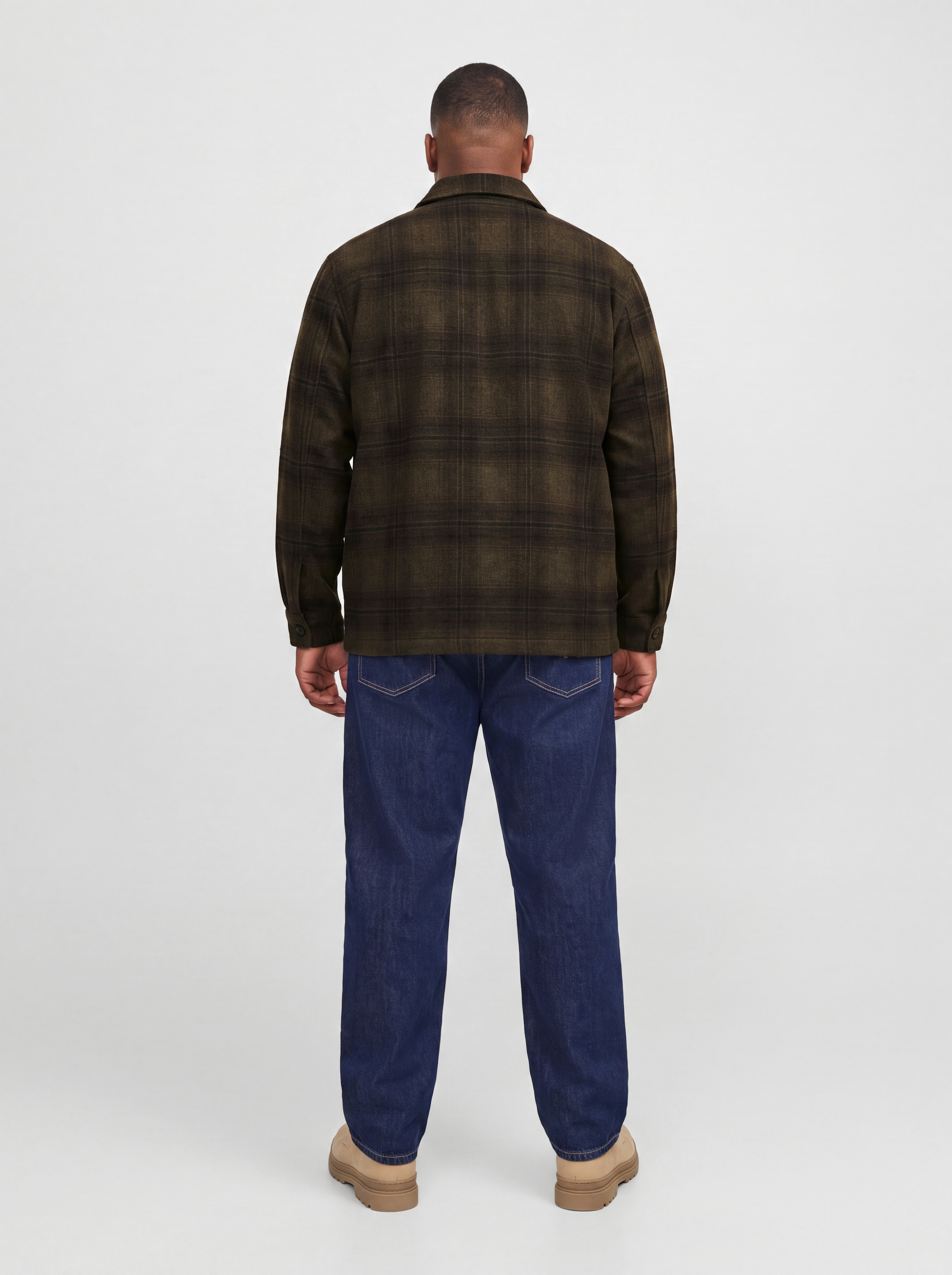 Jack & Jones PlusSize Langarmhemd »JJESOHO OLLIE OVERSHIRT LS SN PLS« Materialmix, regular fit