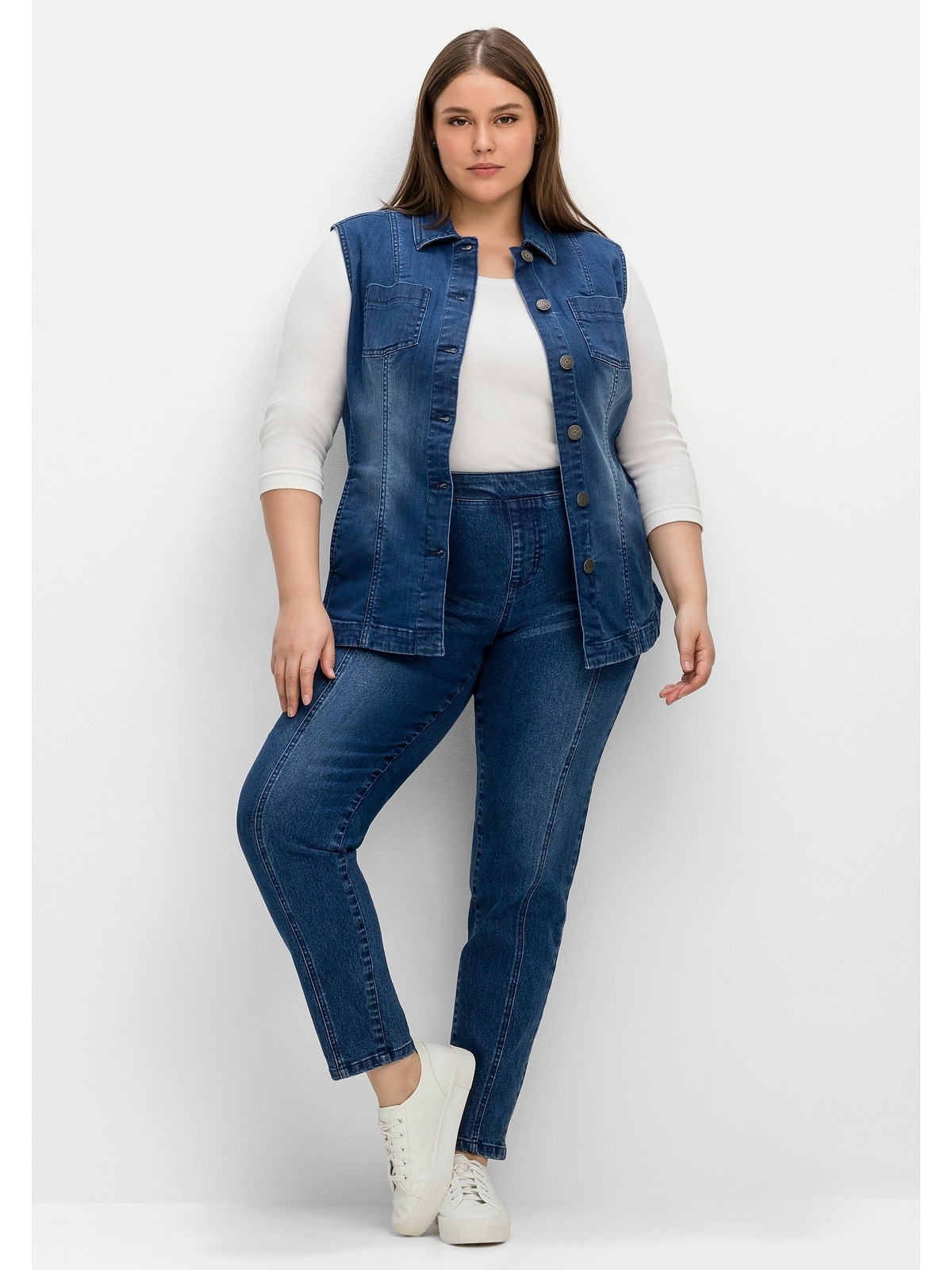 Sheego Jeansweste »Große Größen«, aus elastischer bestellen online BAUR Baumwolle 