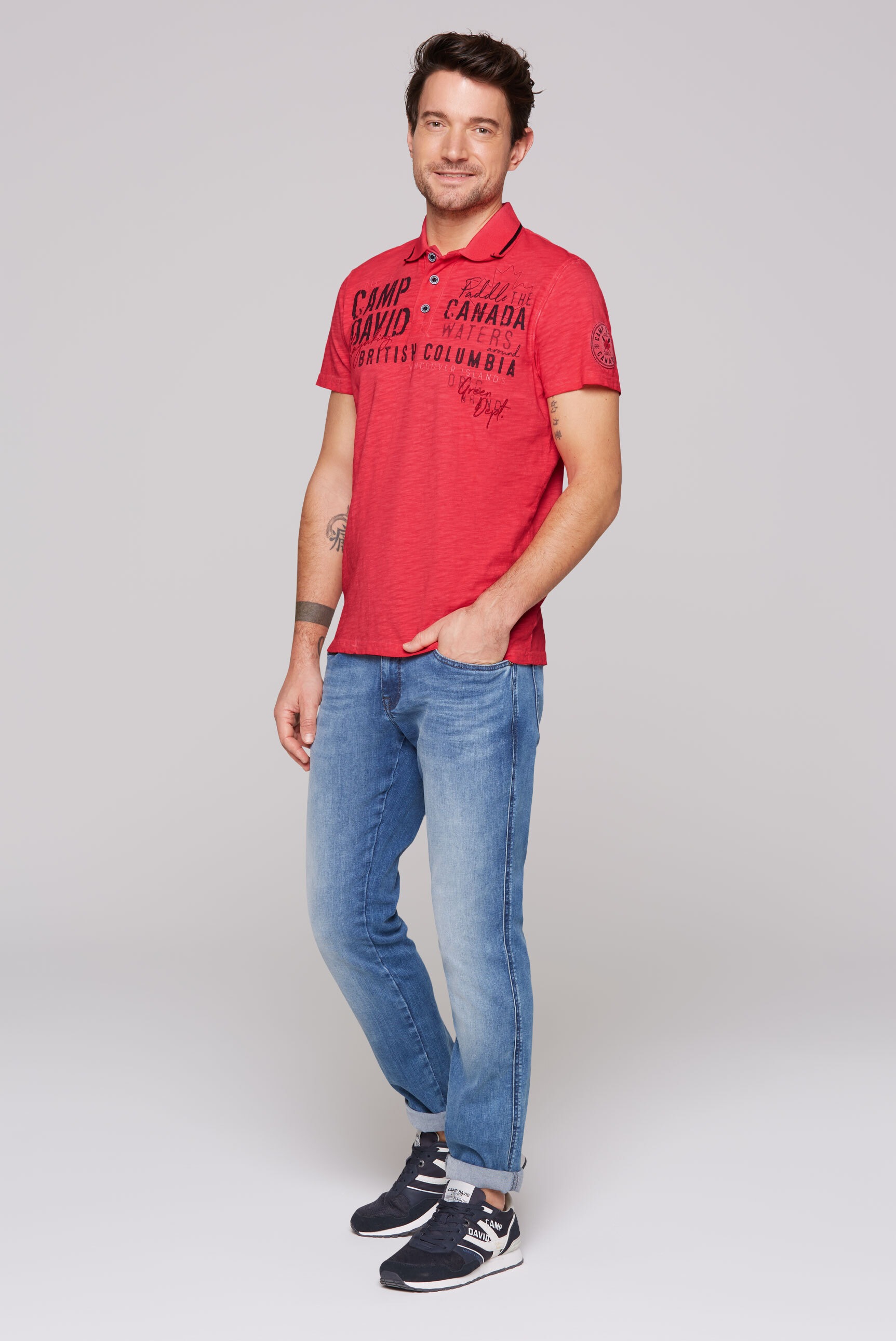 CAMP DAVID Poloshirt, aus Baumwolle