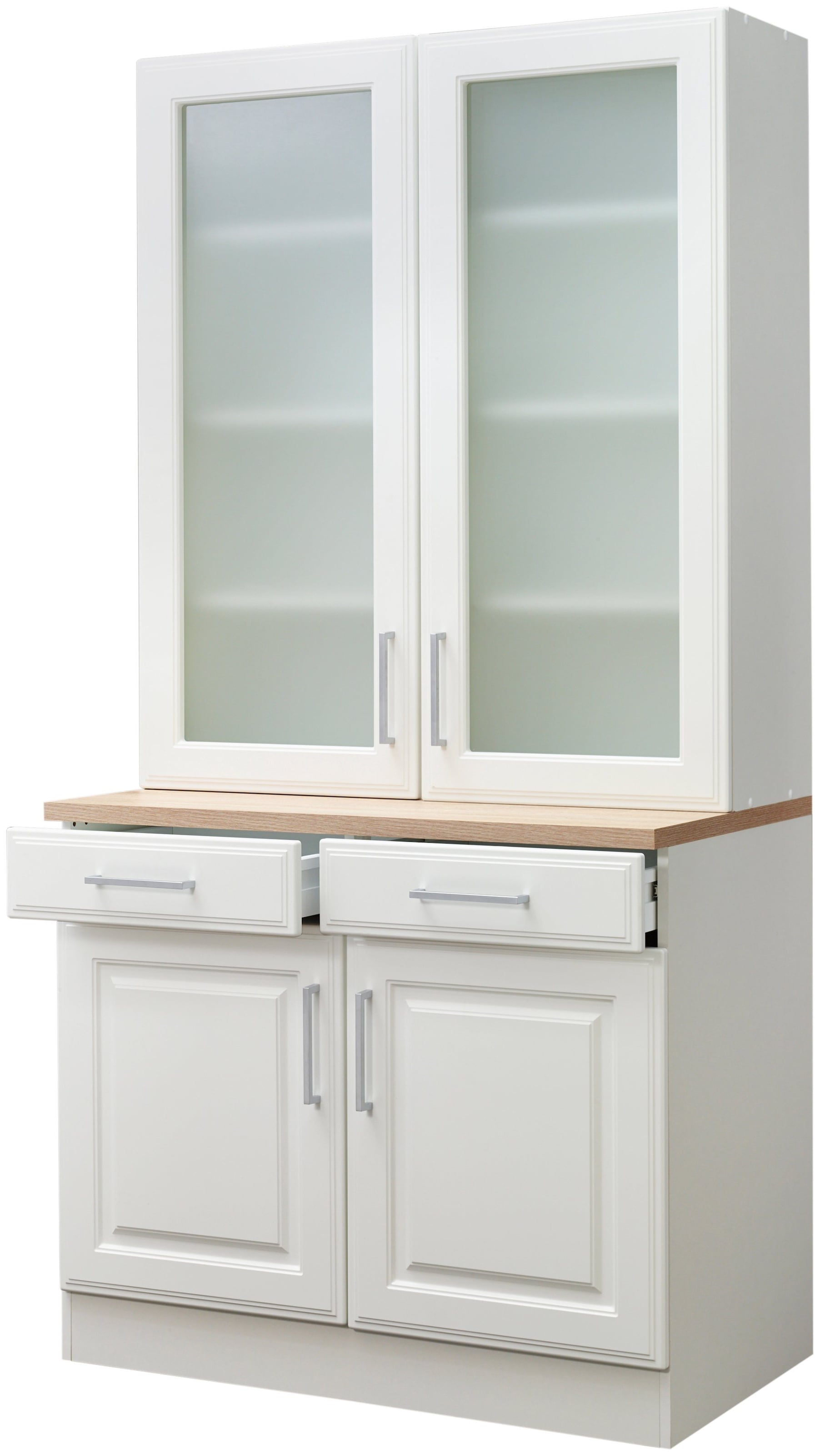 HELD MÖBEL Küchenbuffet »Stockholm«, hochwertige MDF-Fronten, 2 Glasrahmentüren, 200 cm hoch, viel Stauraum