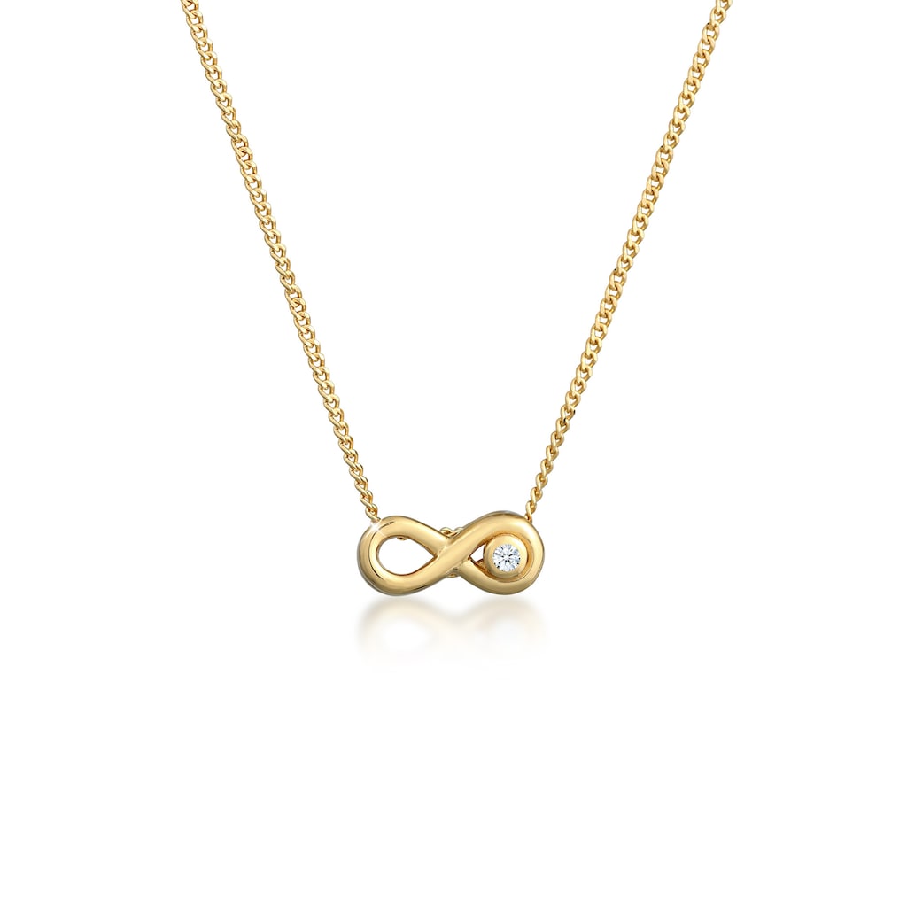 Elli DIAMONDS Collierkettchen »Infinity Ewig Diamant (0.015 ct.) 585 Gelbgold«