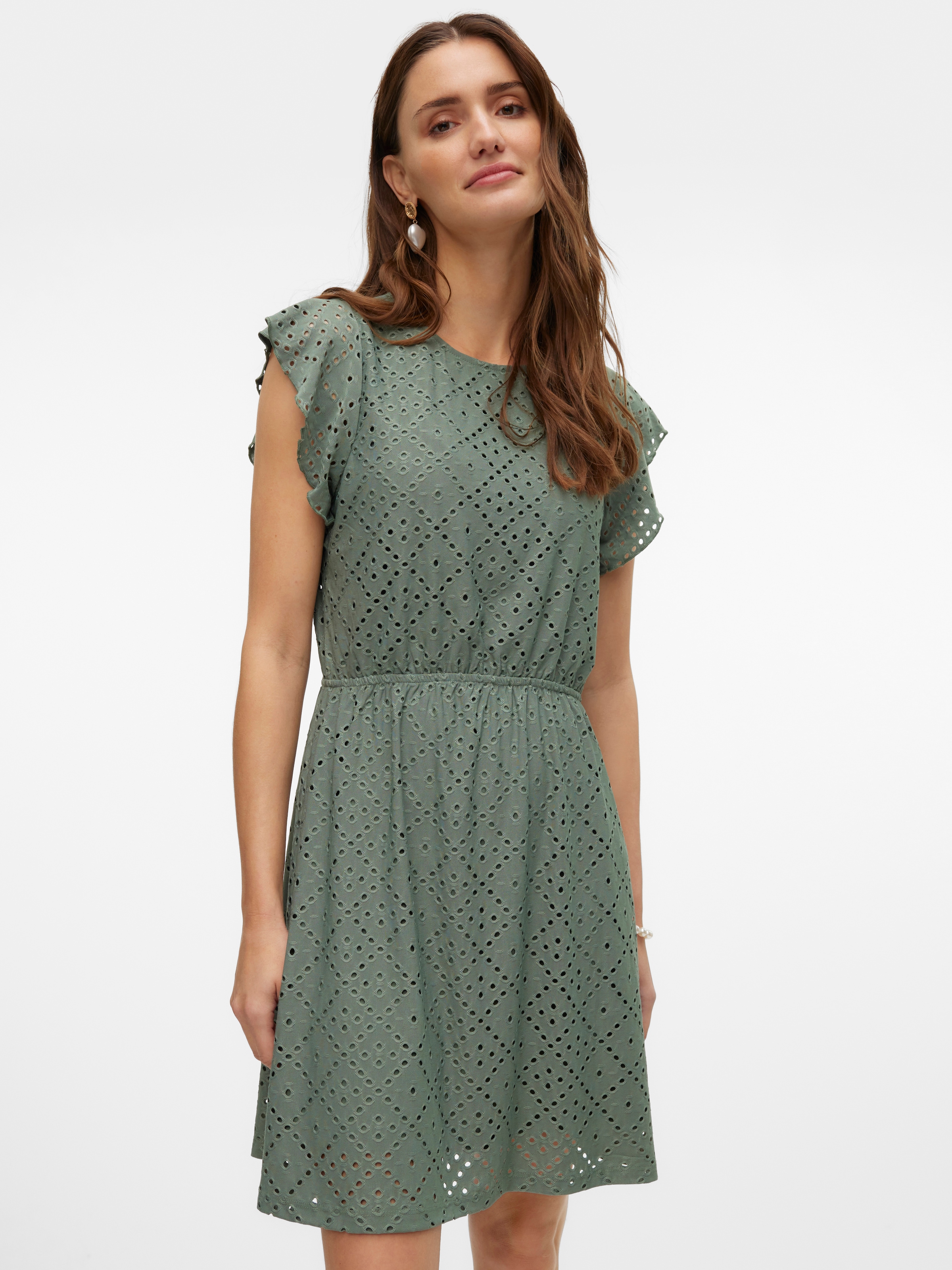 Vero Moda Minikleid »VMTASSA SL FRILL  SHORT DRESS JRS NOOS« Materialmix, regular fit