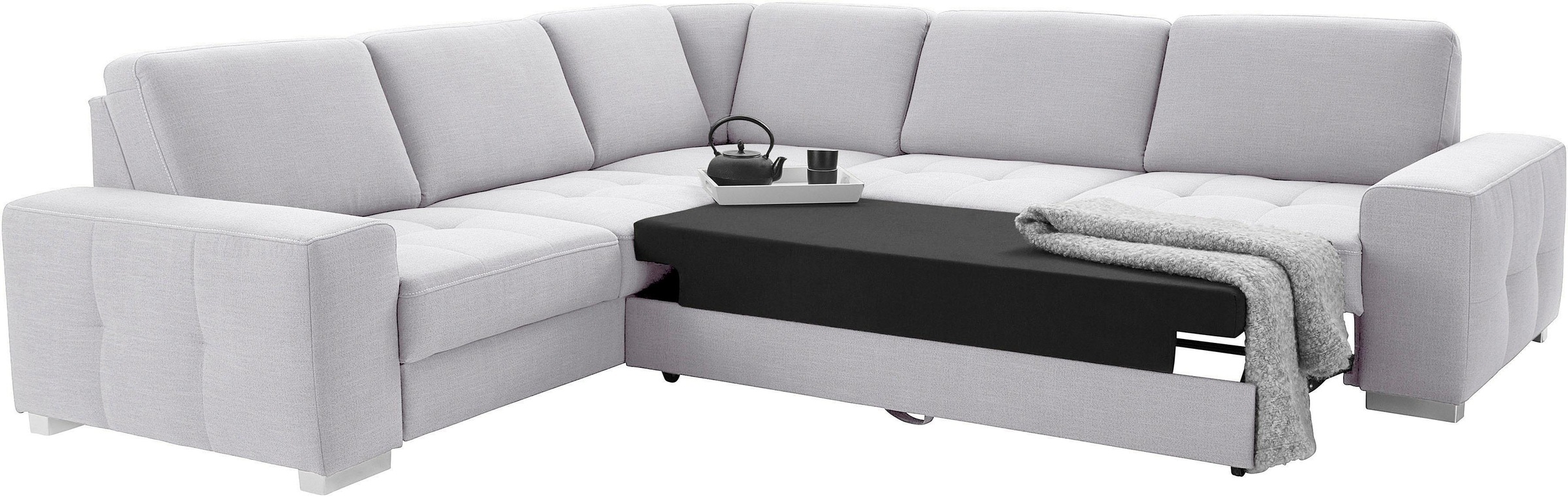 sit&more Ecksofa »Santorini L-Form«, mit Federkern und Sitztiefenverstellung, wahlweise mit Bettfunktion