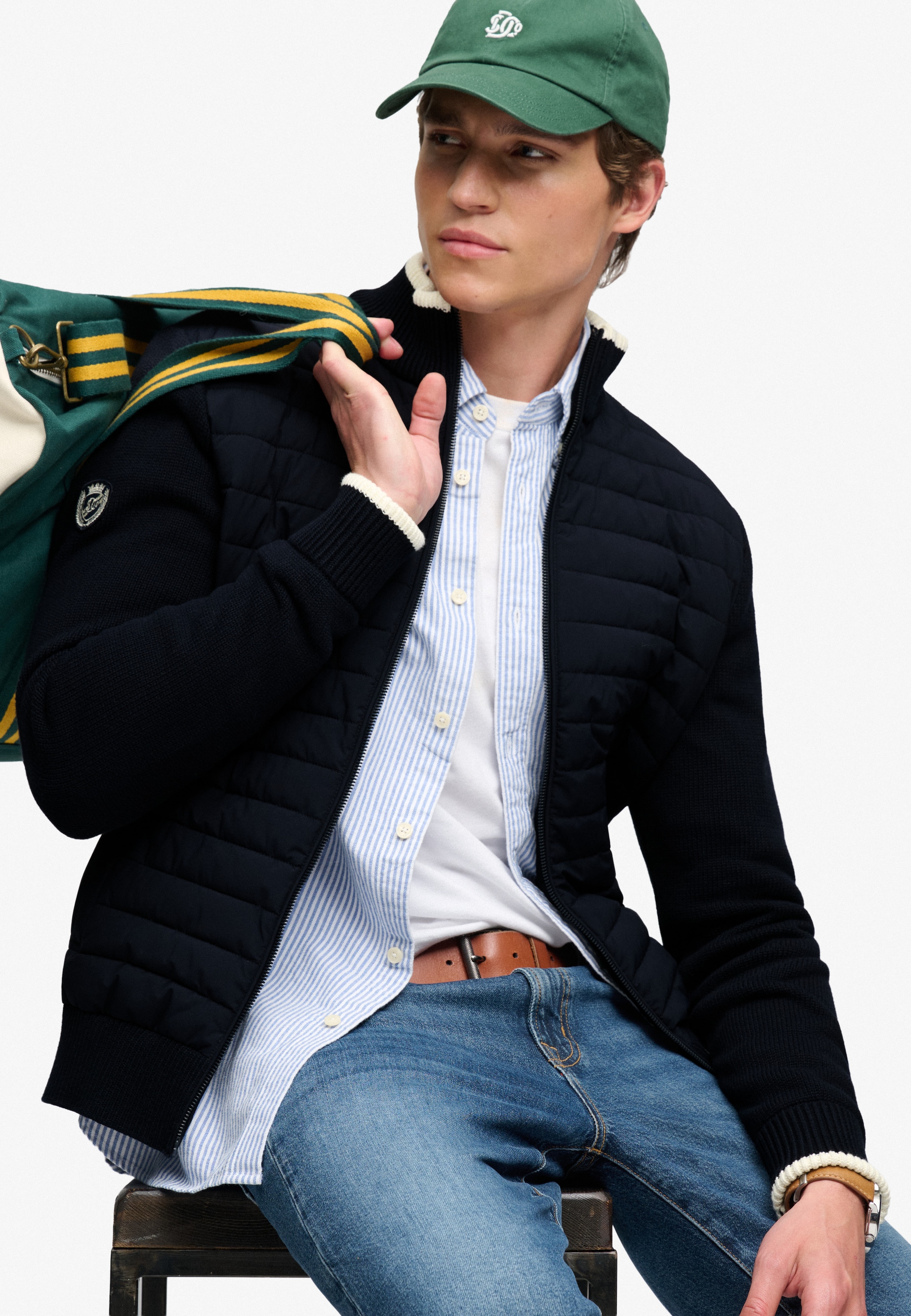 Superdry Blouson »STRAIGHT BAFFLE HYBRID JKT« Kunstfaser, slim fit