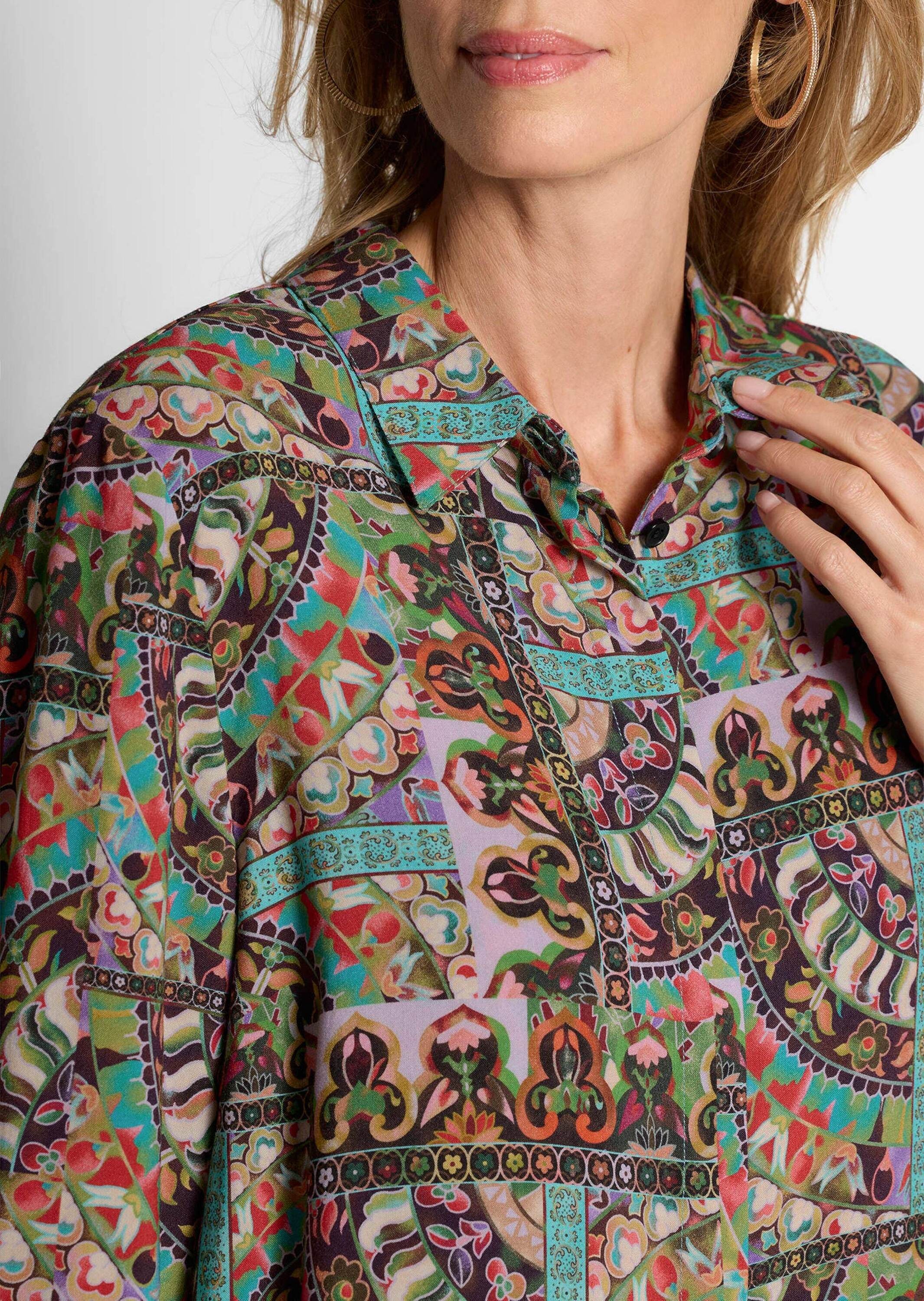 GOLDNER Hemdbluse »Kurzgröße Länger geschnittene Bluse aus reiner Viskose«