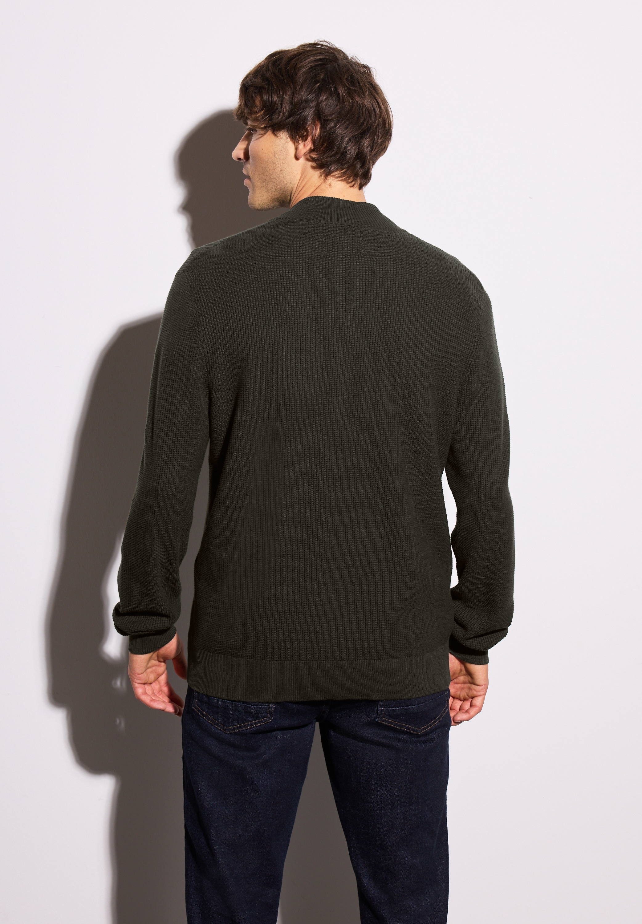 STREET ONE MEN Strickpullover, aus reiner Baumwolle