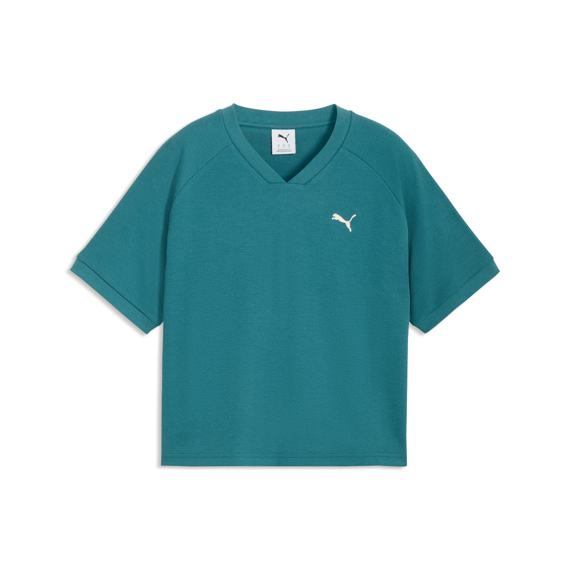 T-Shirt PUMA "CLASS RELAXED PINNACLE TEE", Damen, Gr. L, emerald ice, Netz, Obermaterial: 60% Baumwolle, 40% Polyester, unifarben, relaxed fit normal, Shirts T-Shirt, Kurzarm, für sportliche Aktivitäten 2