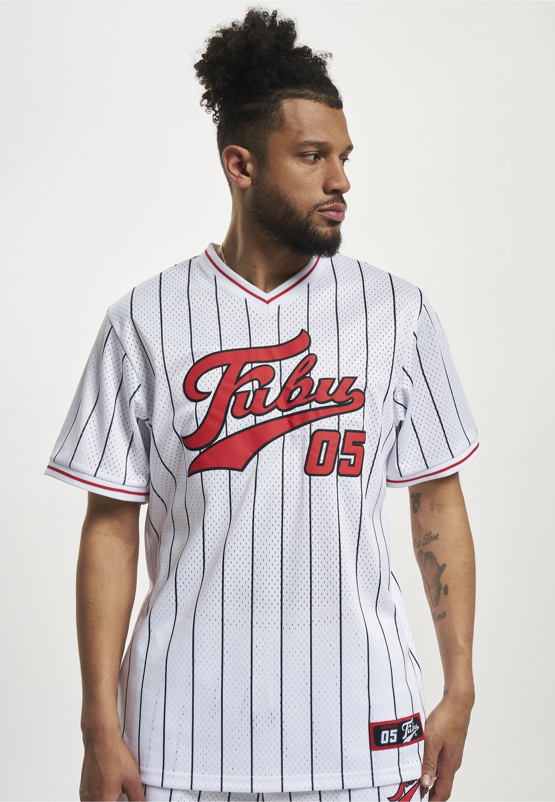 Fubu Langarmshirt »Fubu Herren FM231-005-1 FUBU Varsity Pinstriped Mesh Tee« 1 Stk.