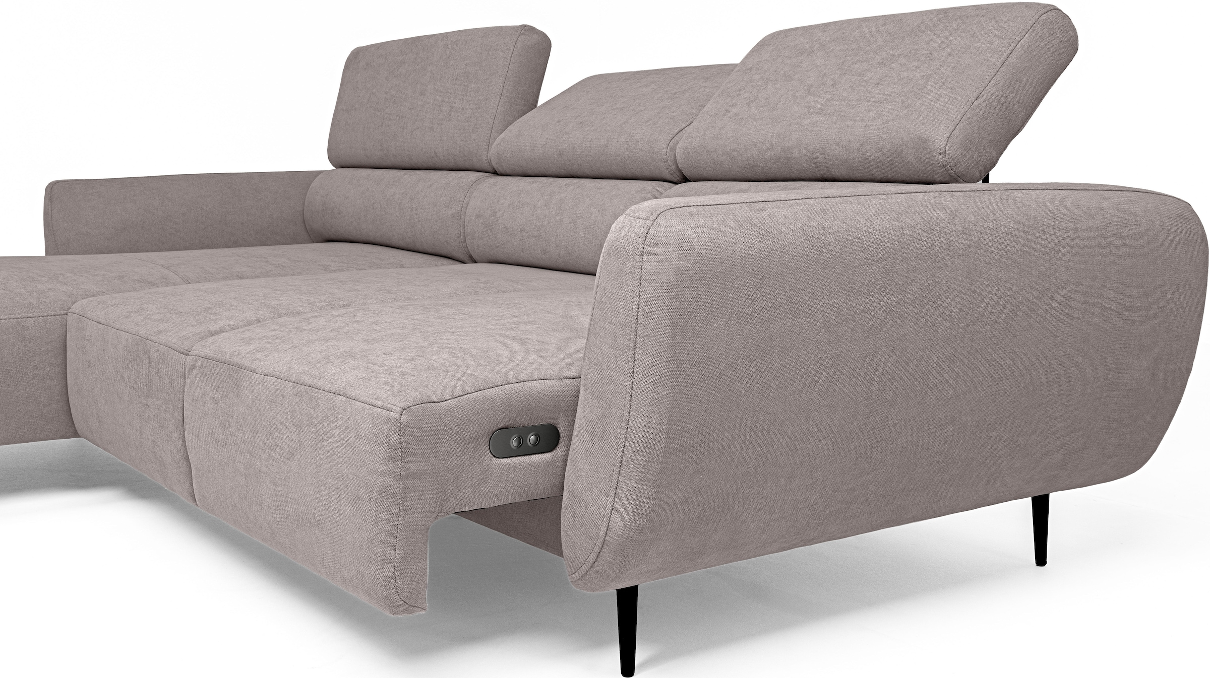 WERK2 Ecksofa »Alisson, mit elektrischer Sitztiefenverstellung, L-Form, Breite 277 cm«, Alisson – flexibler Komfort mit modernem Design und smarten Details.