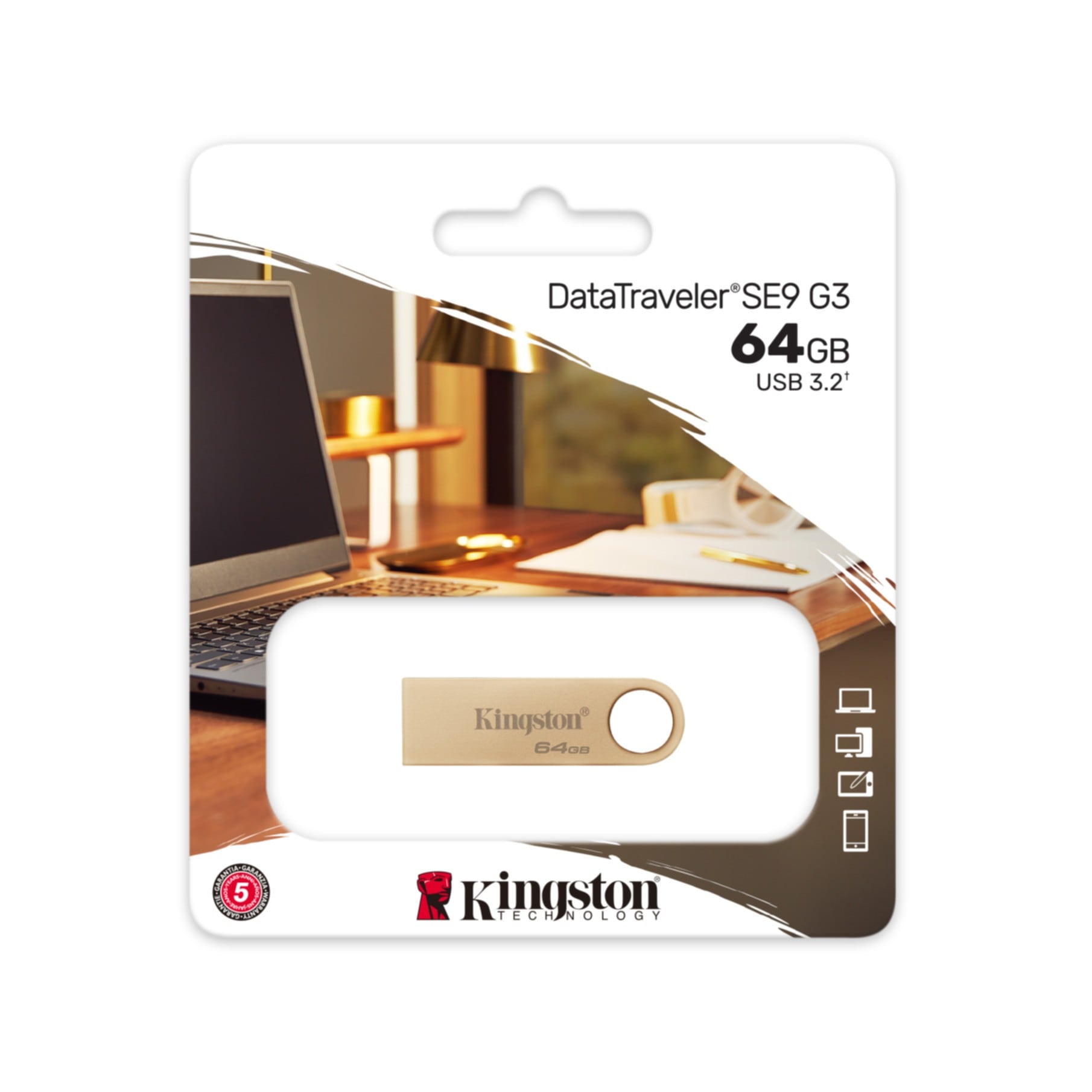 Kingston USB-Stick »64GB 220MB/s Metall-USB-Stick 3.2 Gen 1 DataTraveler SE9 G3«
