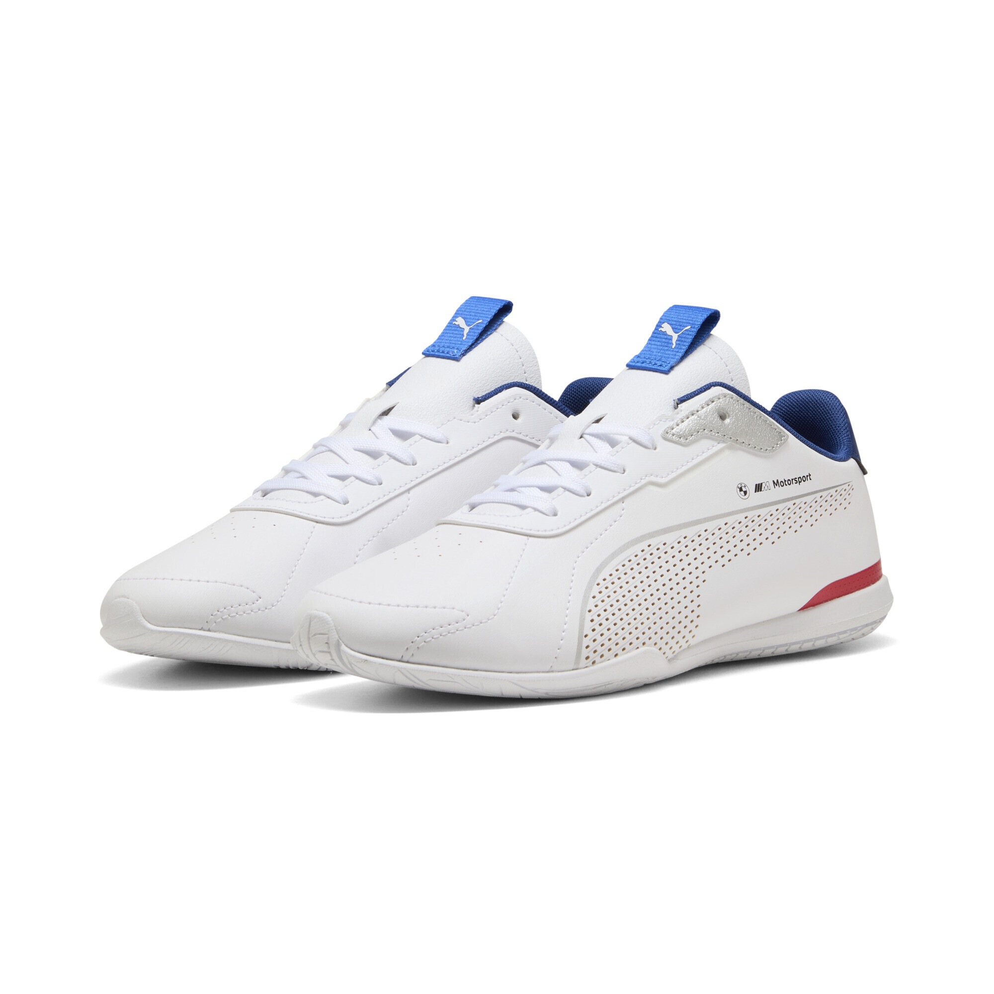 Sneaker PUMA "BMW M Motorsport Neo Cat 3.0 Sneakers Erwachsene", Damen, Gr. 40, weiß silber metallic, Obermaterial: Synthetik, Textil; Futter: Textil; Innensohle: Textil; Laufsohle: Gummi, Schuhe Sneaker