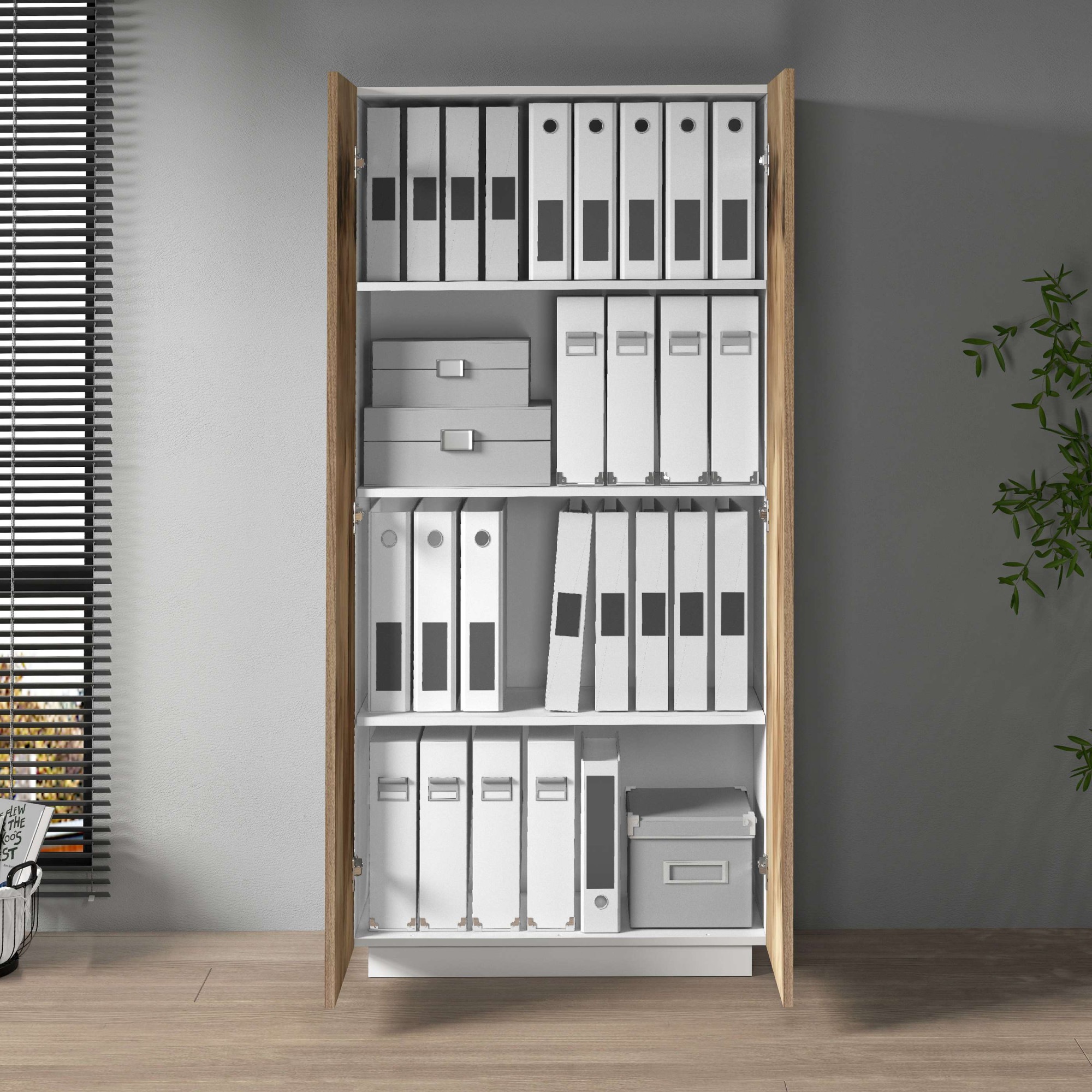 INOSIGN Aktenschrank »Coro, Mehrzweckschrank, Büroschrank mit 2 Türen«, & verstellbare Einlegeböden, Höhe 86 oder 166 cm, Made in Italy