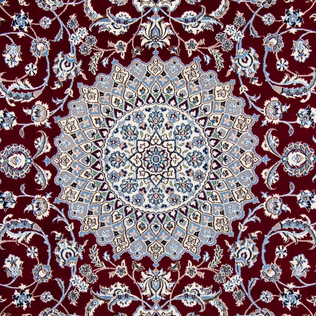 Wohnen Teppiche morgenland Wollteppich »Nain 9la Medaillon Rosso scuro 288 x 202 cm«, rechteckig, 0,6 mm Höhe, Unikat mit Zertif