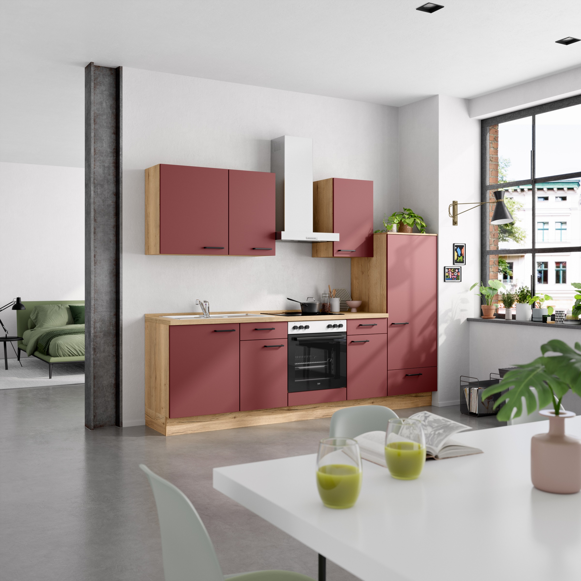 nobilia® Küchenzeile »"Easytouch I"«, vormontiert, Ausrichtung wählbar, Breite 270 cm, wahlw. mit E-Geräten