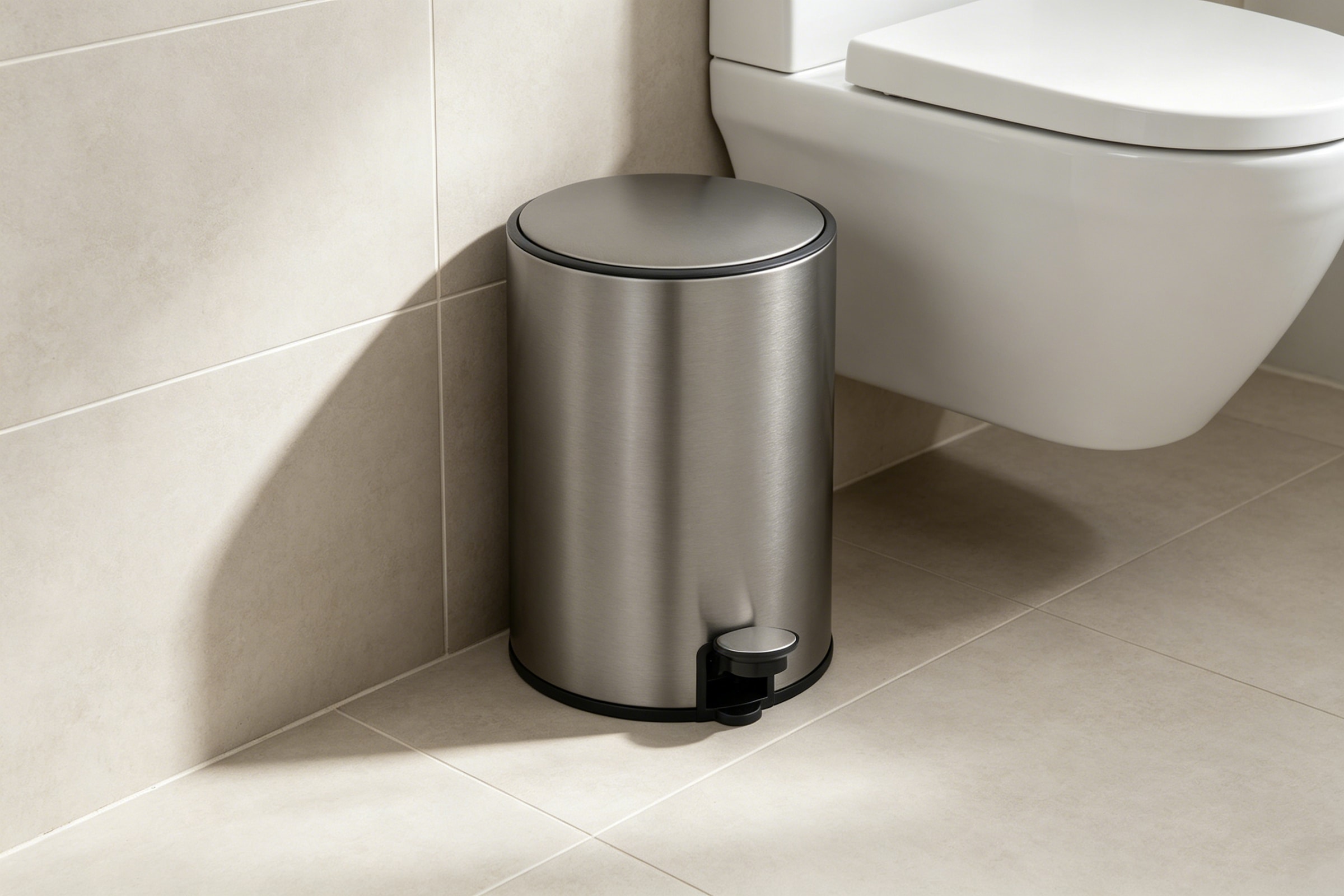 OTTO home Mülleimer »in 5 versch. Farben, 5 L, 10 L o. 30 L, Soft Close, Lennu, Abfalleimer« 1 Behälter Treteimer für Küche oder Bad, Kosmetikeimer mit verstecktem Griff