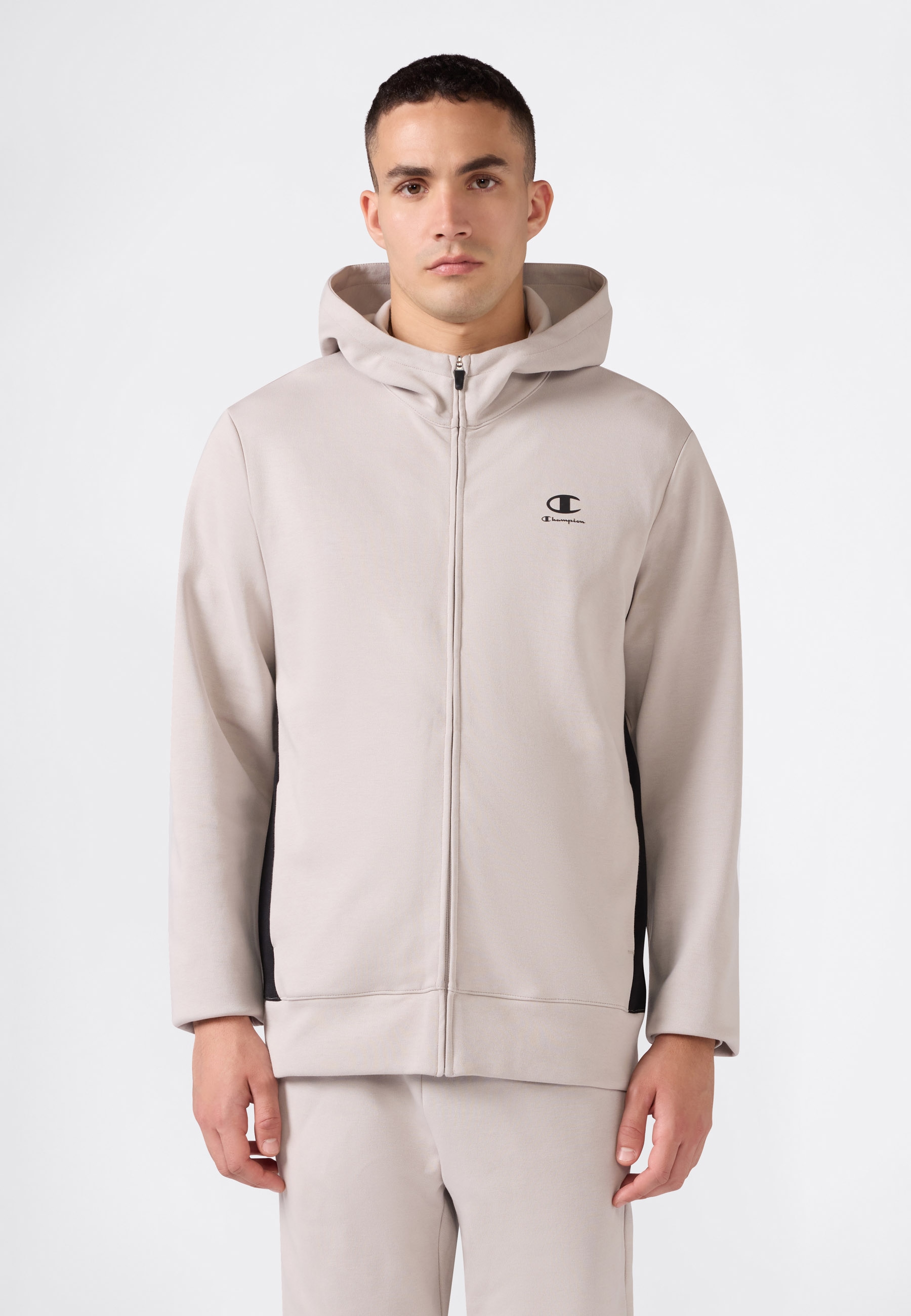 Champion Sweatjacke mit Kapuze, formstabile Optik, aus Baumwollmischung