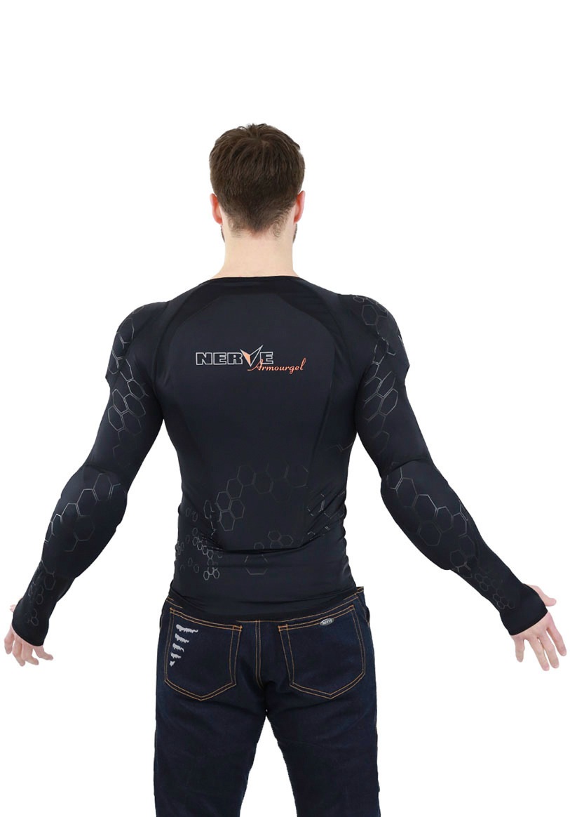 Thumbnail - NERVE Motorradjacke "Armorgel" körpernahe Passform, mit Reißverschluss, mit Sicherheitsstreifen