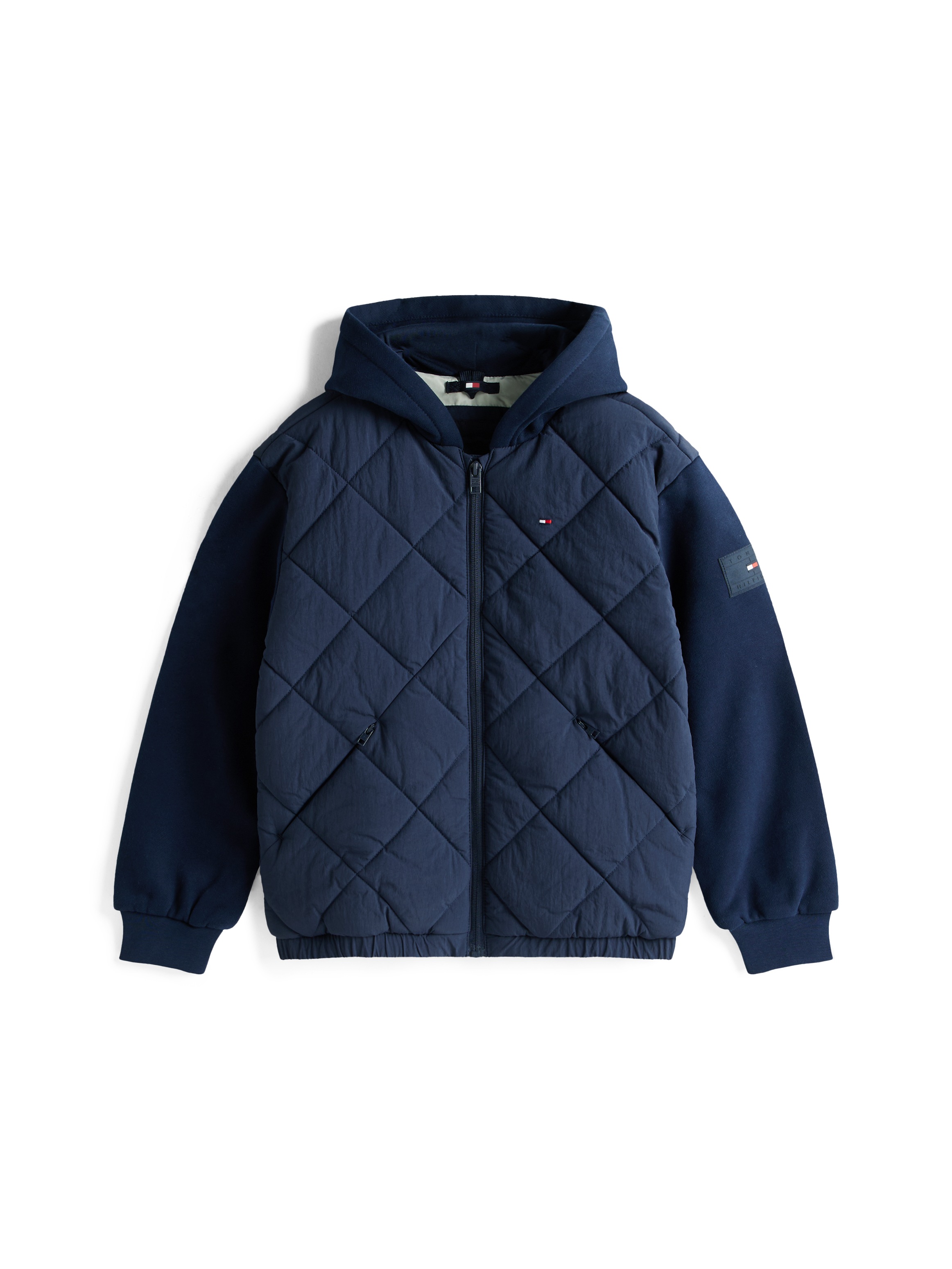 Thumbnail - Tommy Hilfiger Steppjacke "MIX MEDIA QUILTED JACKET" mit Kapuze für Kinder bis 16 Jahre, Material-Mix