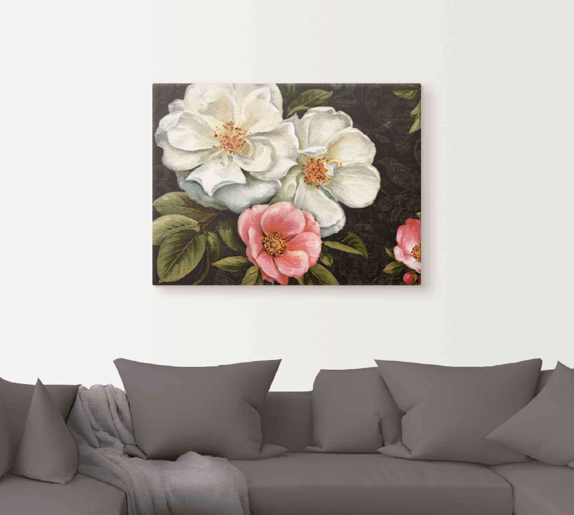 Artland Wandbild »Blumen Damast I«, Blumen, (1 St.), als Leinwandbild, Poster in verschied. Größen