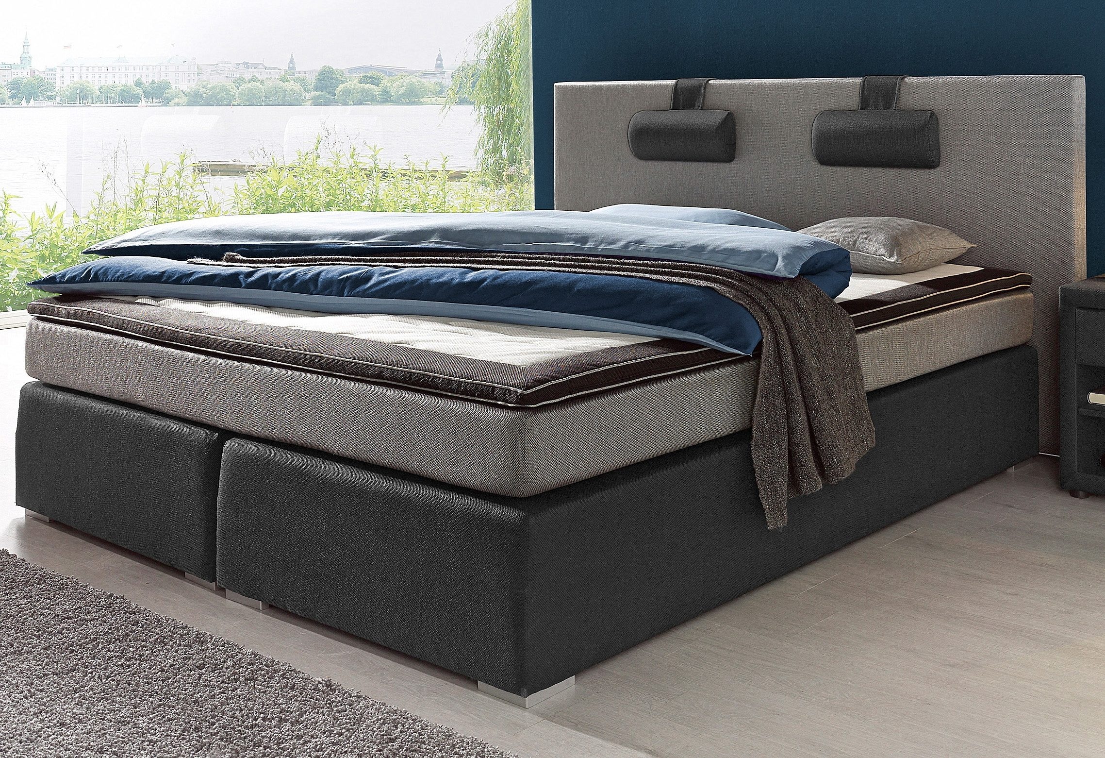 ATLANTIC home collection Boxspringbett »Rick«, mit Bonnell-Federkernmatratze, inkl. Topper