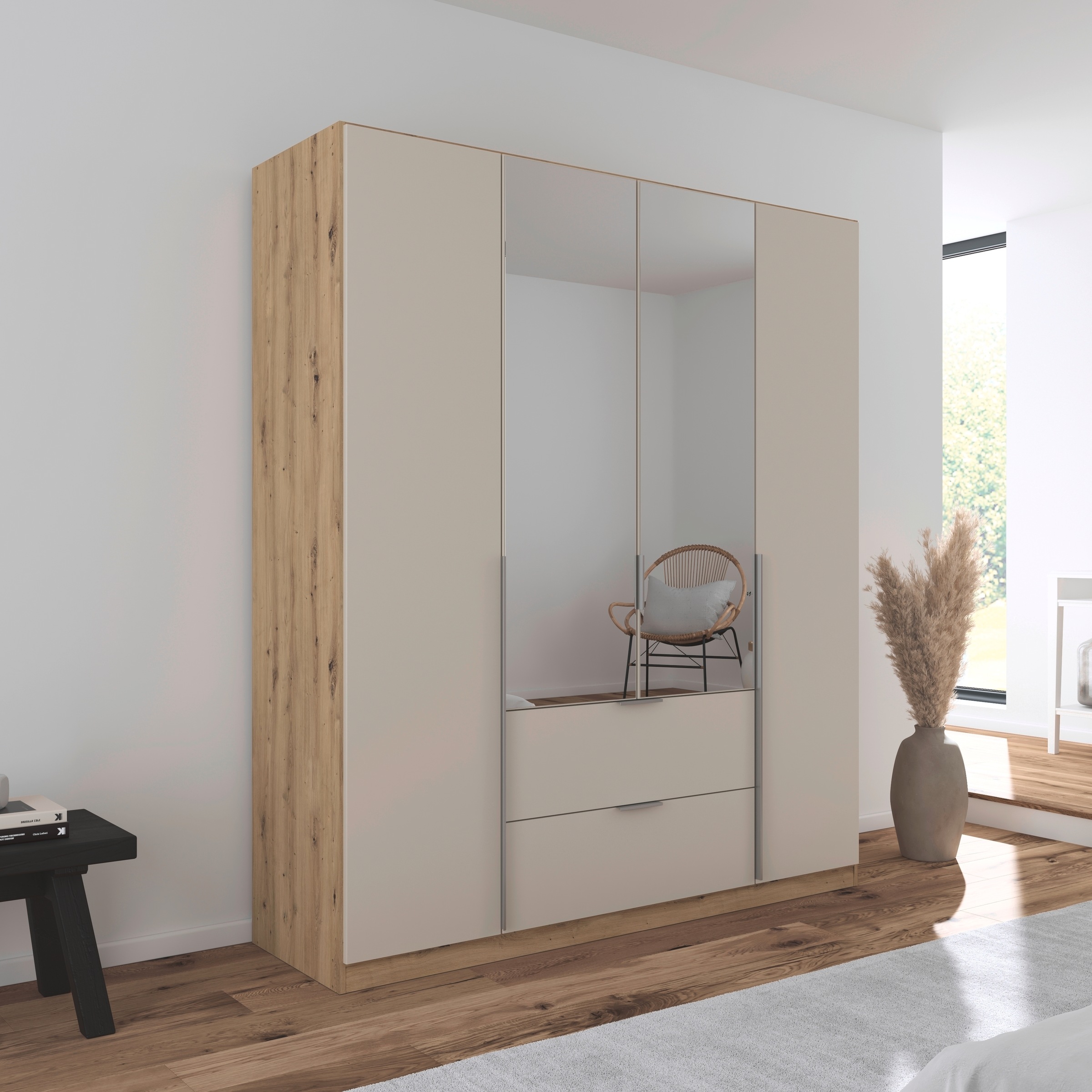 OTTO home Drehtürenschrank "Kleiderschrank Schrank Garderobe AGORDO mit Dek günstig online kaufen