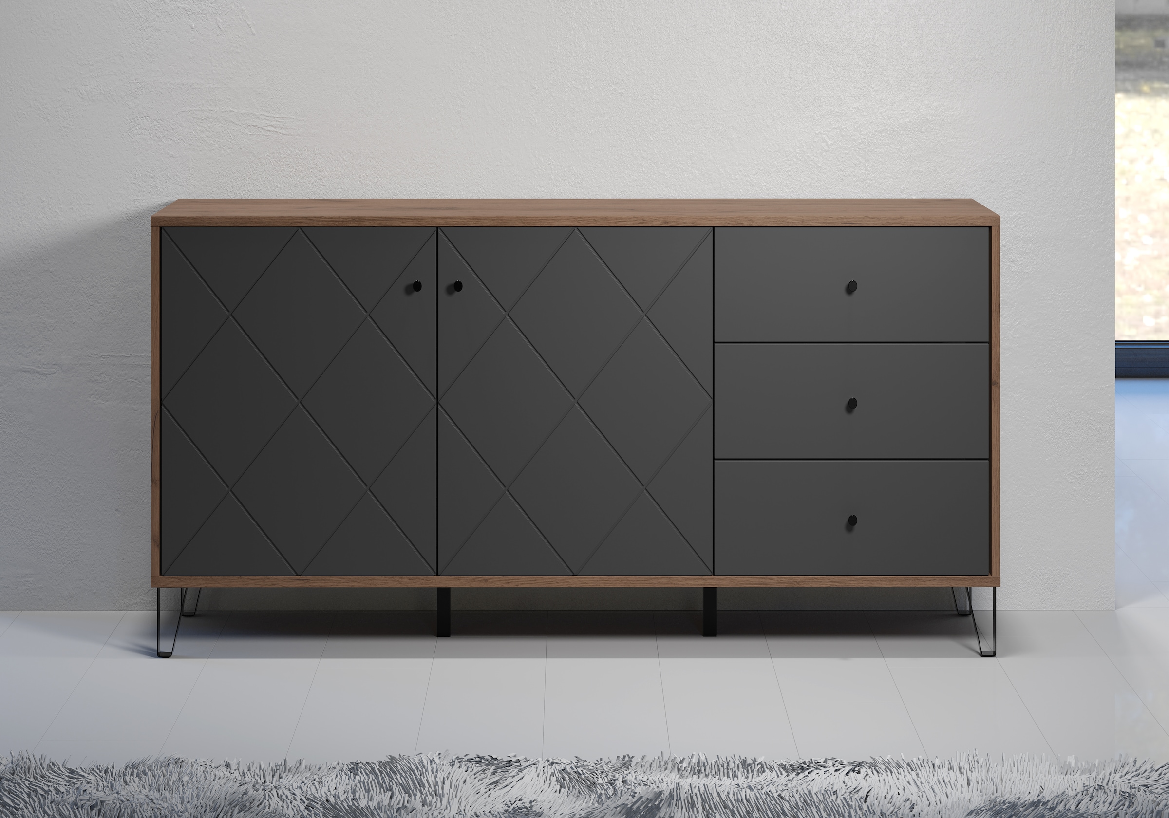 Places of Style Sideboard "Molveno", (1 St.), Sideboard, 2 Türen, 3 Schubka günstig online kaufen