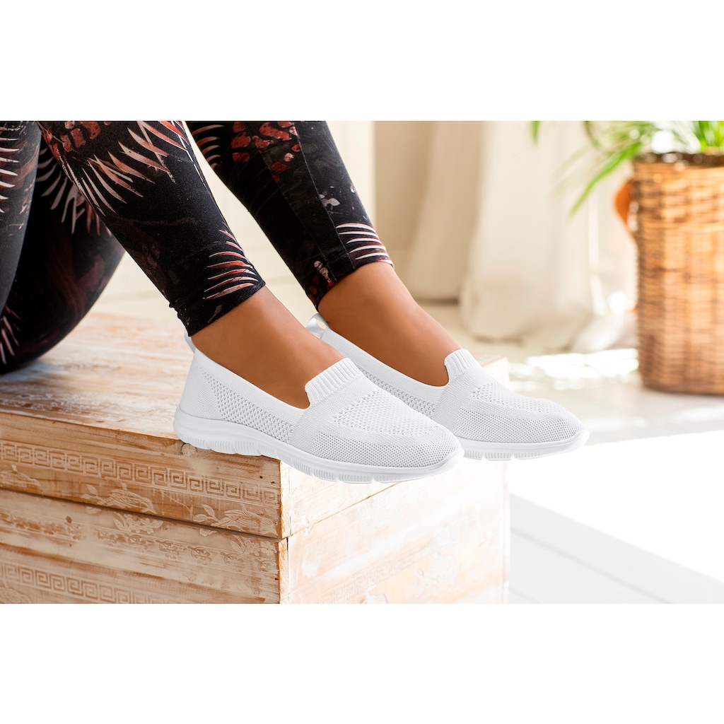 LASCANA Slipper, ultraleichter Sneaker mit herausnehmbarer Innensohle VEGAN