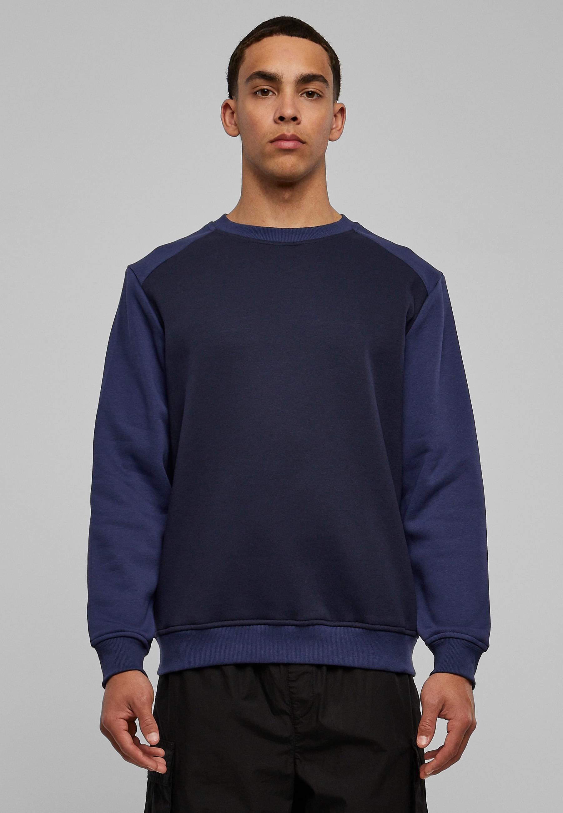 URBAN CLASSICS Rundhalspullover »Urban Classics Herren 2-Tone Fake Raglan Crew«, (1 tlg.)
