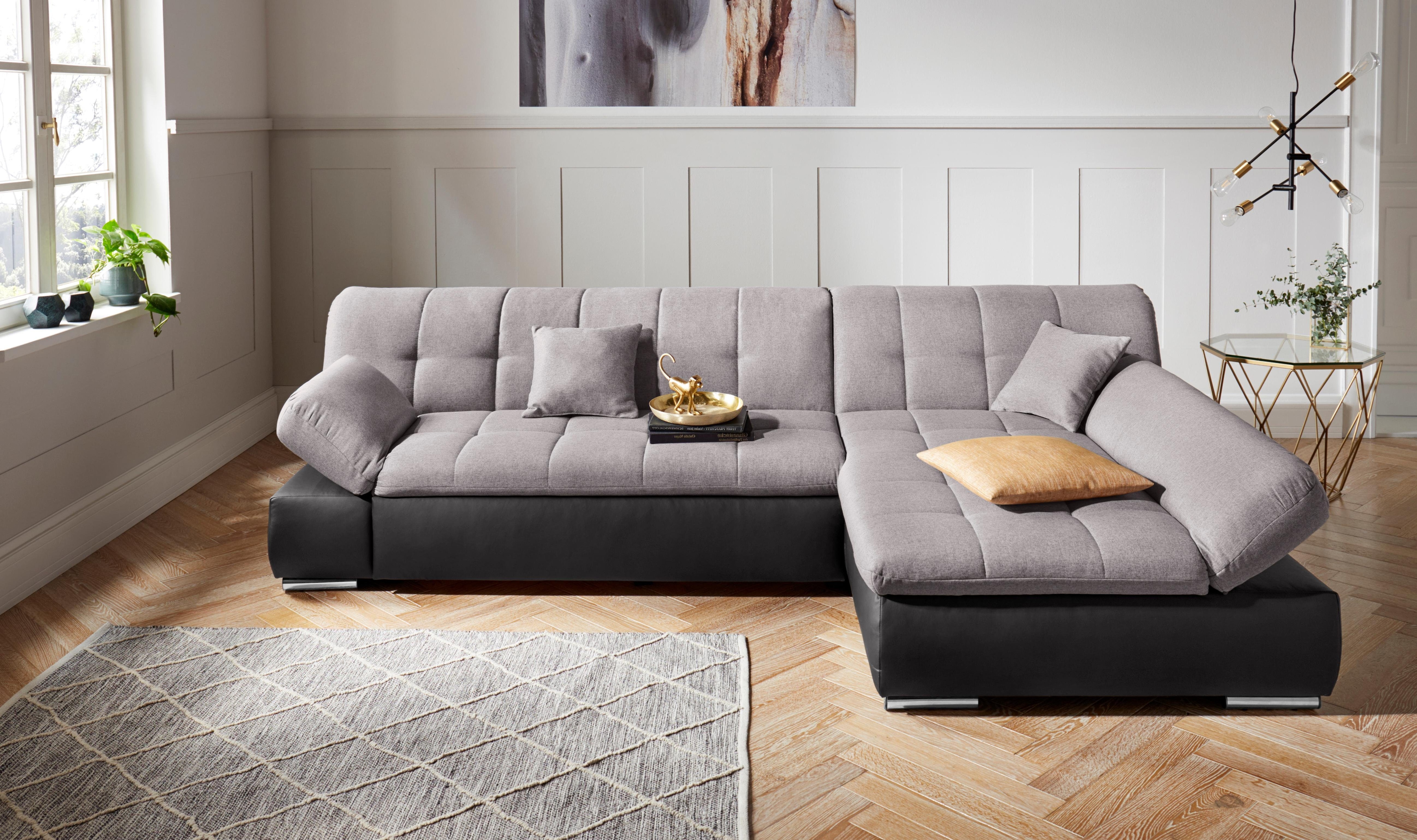 DOMO collection "MONA 297x173 cm, modern & komfortabel, optional mit Komfortfunktionen" whlw. mit Bettfunktion, L-Form