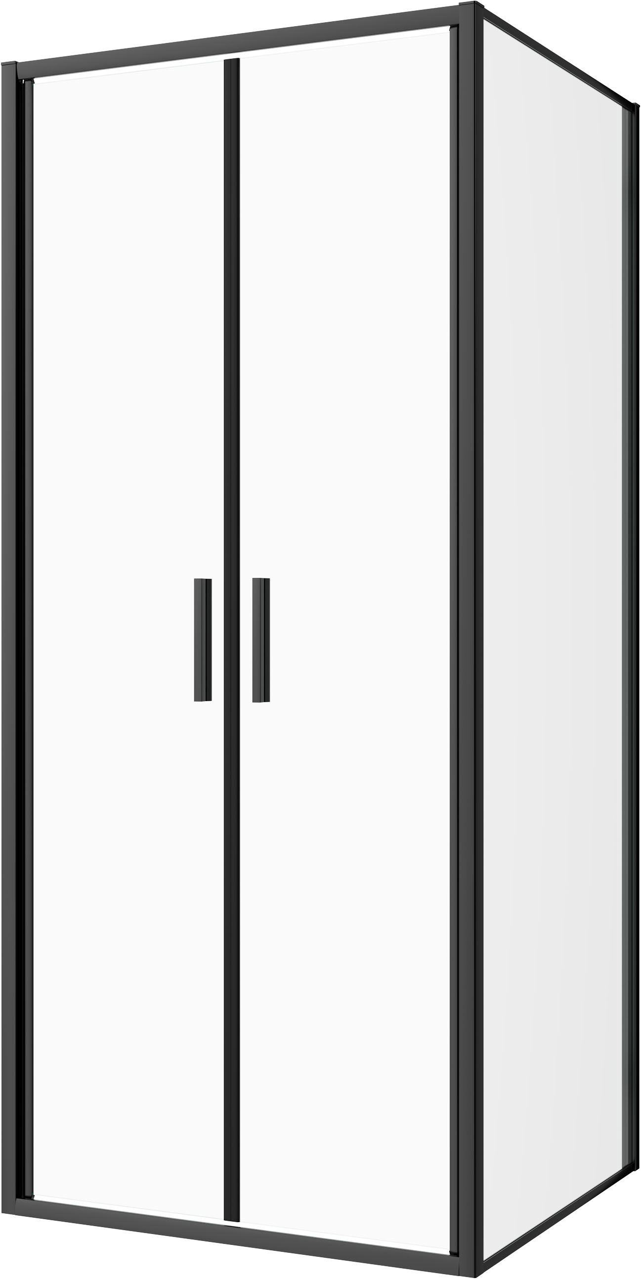 Sanotechnik Dusch-Doppelflügeltür »Sanotechnik SlimLine Salontür schwarz« 6mm ESG Sicherheitsglas mit Easy-Clean-Beschichtung