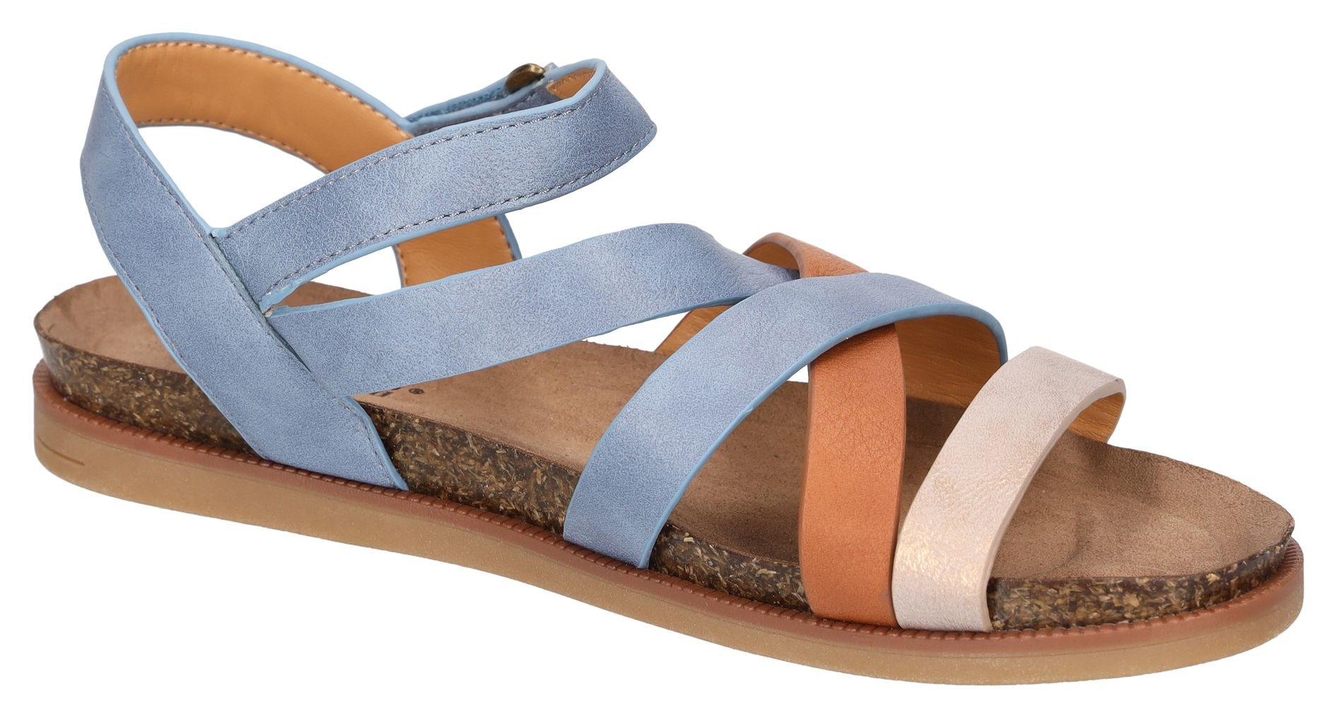 Mustang Shoes Riemchensandale, Barfußschuh, Klettschuh mit Tieffußbett