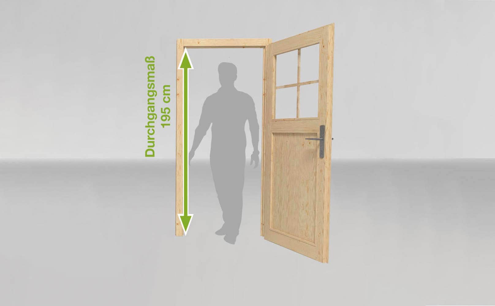 weka Gartenhaus »Designhaus 213 Plus«, (Set), mit Anbaudach und Rückwand