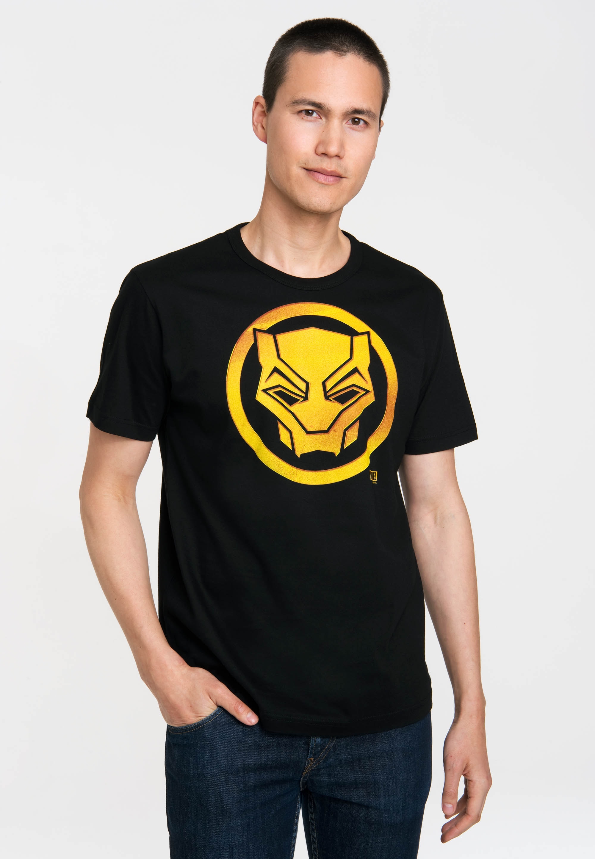 T-Shirt »Marvel - Black Panther Logo«, mit Black Panther-Logo