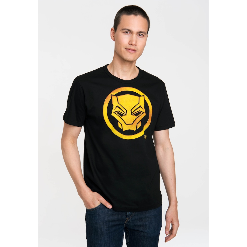 LOGOSHIRT T-Shirt »Marvel Black Panther Logo« mit Black Panther-Logo