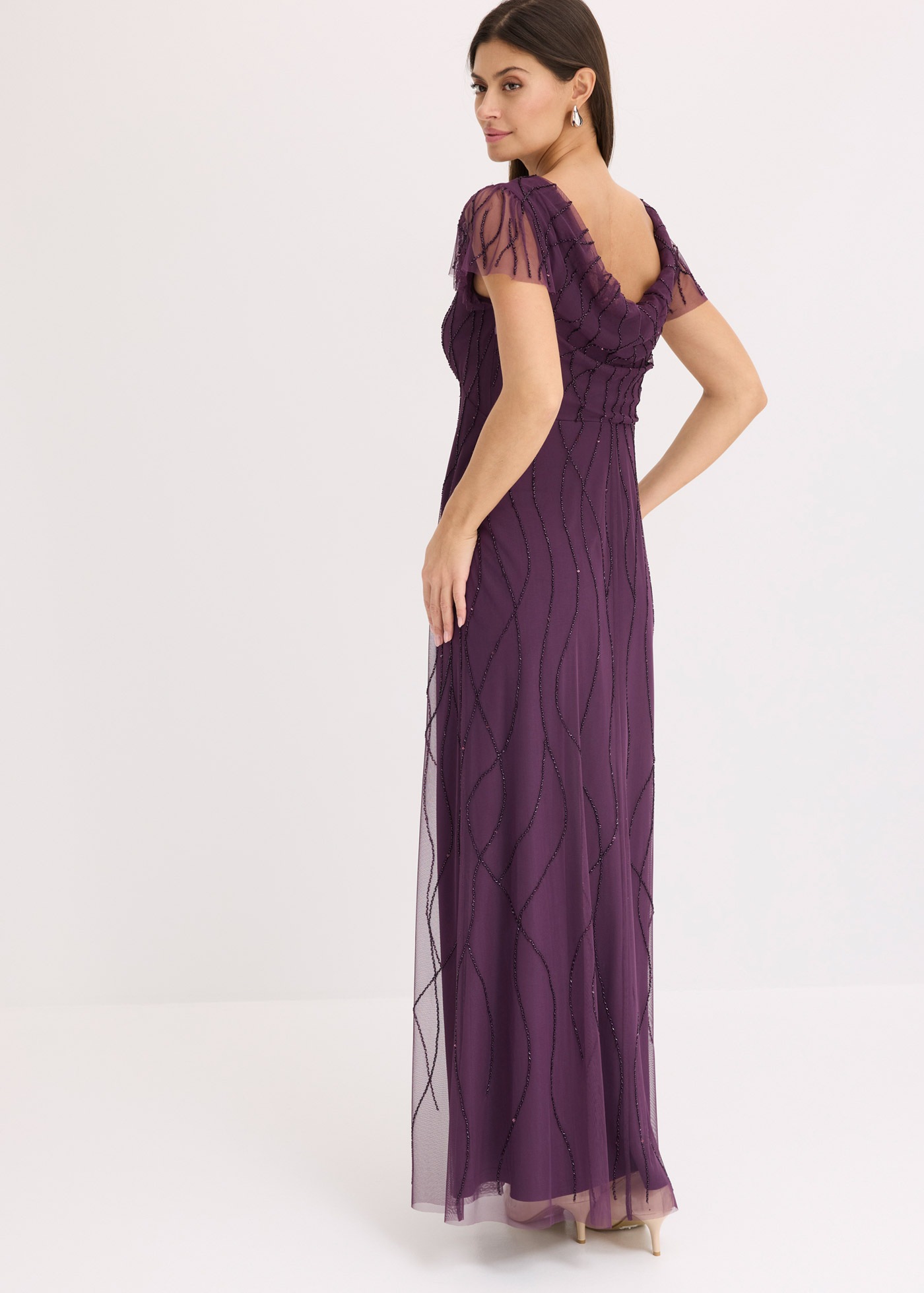 bonprix Maxikleid für Abiball, Festtage und Hochzeiten, aus Tüll, mit Perle günstig online kaufen