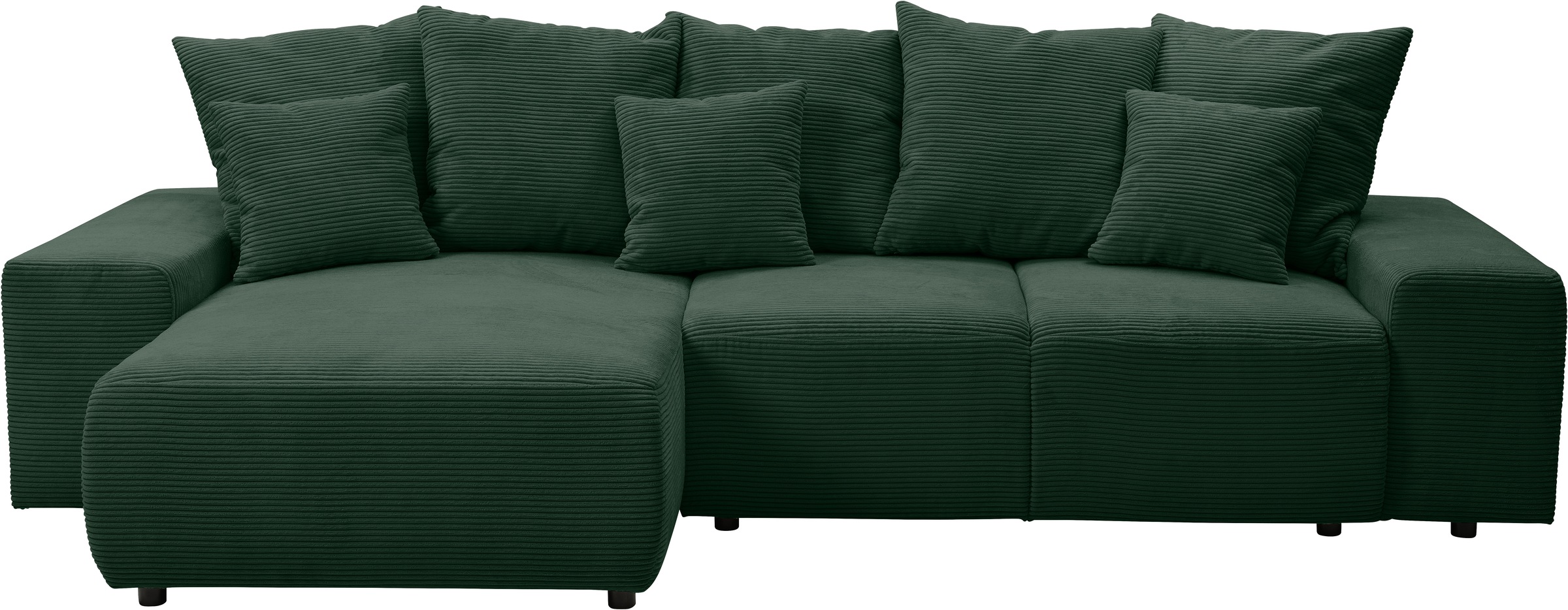 WERK2 Ecksofa »Riwa, modernes Sofa zum Kuscheln und Entspannen, Breite 300cm, L-Form«, Trendiges Ecksofa mit vielen Kissen, Schlaffunktion & Bettkasten