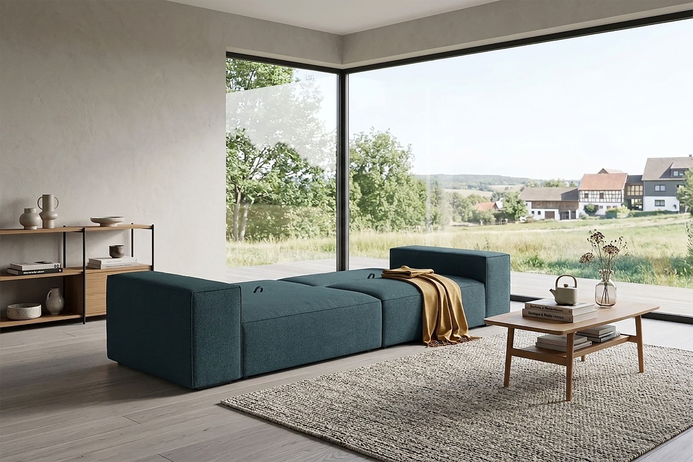 OTTO home »Conor XXL, B: 312cm, Liegefläche: 138x 238cm, in Cord und Velours« Schlafsofa mit Schlaffunktion und Bettkasten