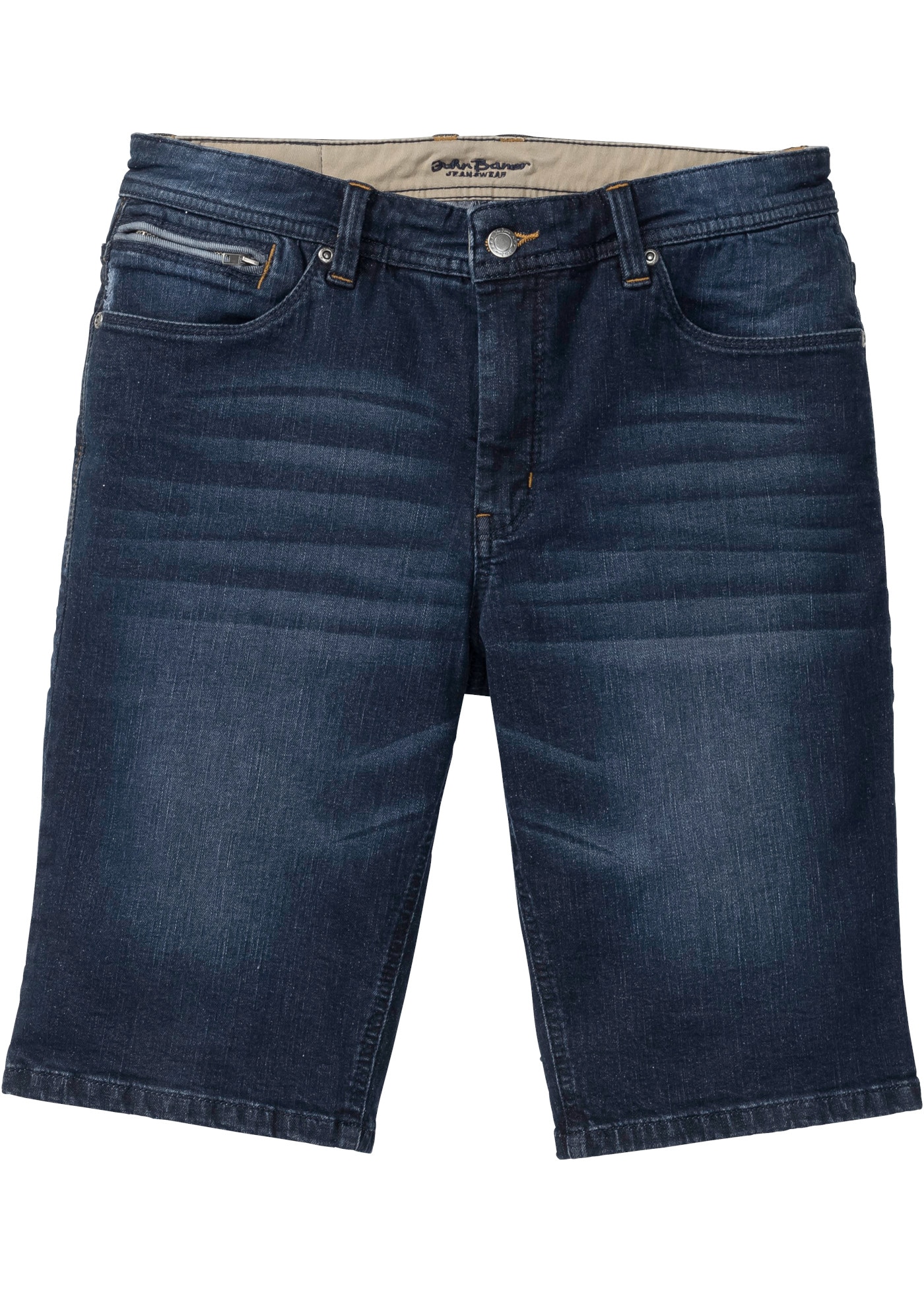 bonprix Bermudas  mit Used-Effekt, aus Baumwolle und Elasthan, schmale Passform